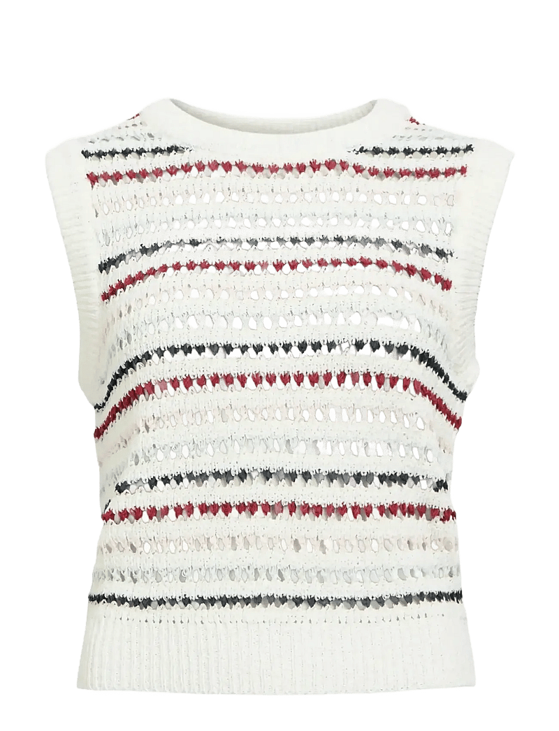 Object - OBJZELIA S/L RE KNIT TOP 140 - gestrickte westen - cloud dancer - 1