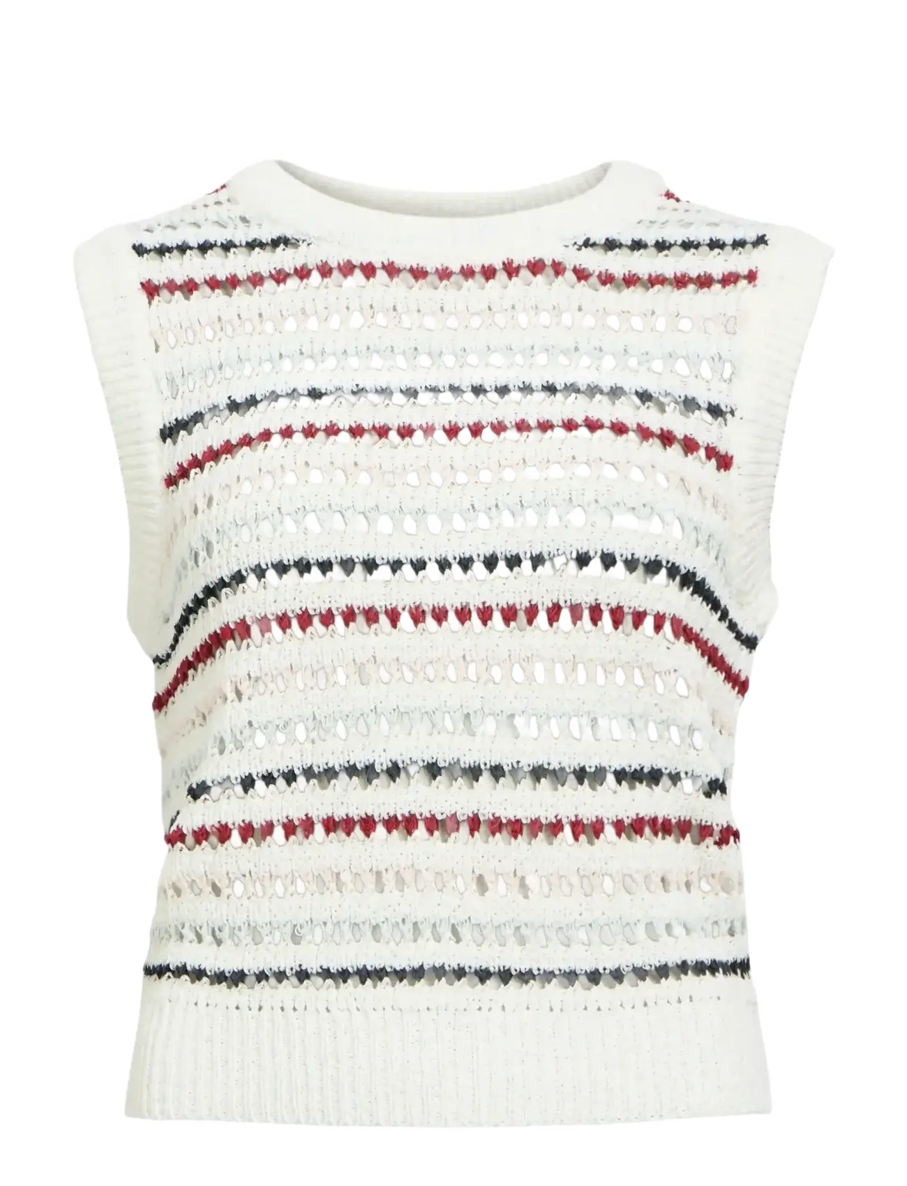 Object OBJZELIA S/L RE KNIT TOP 140 - Gestrickte westen - CLOUD DANCER / white