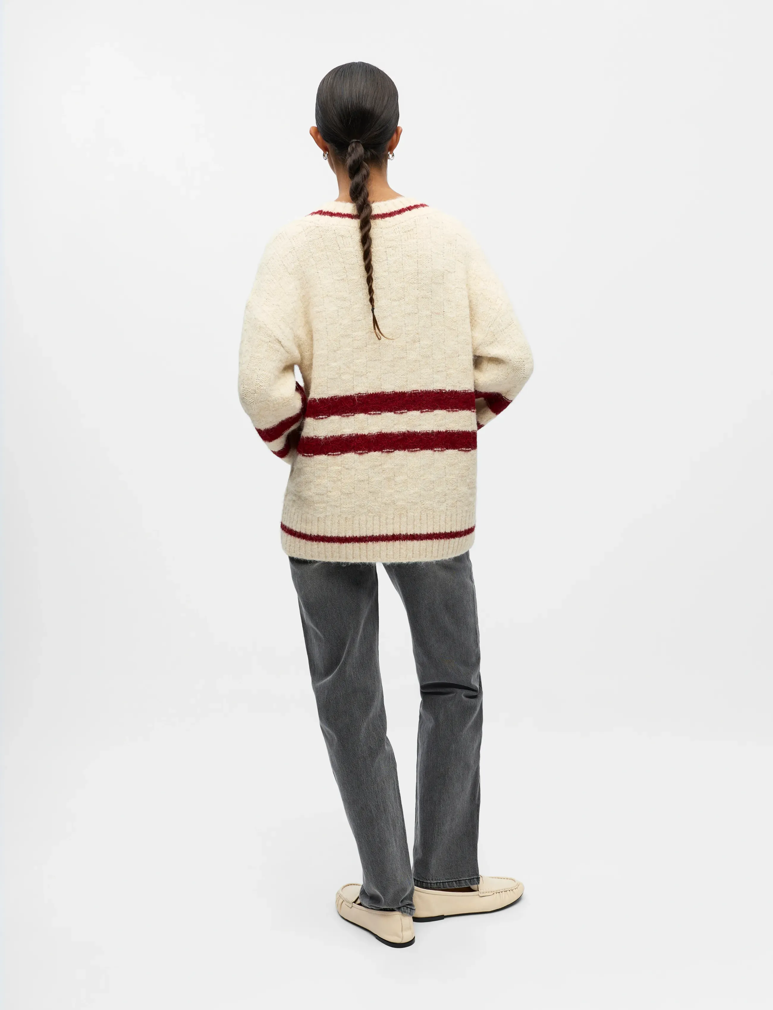 Object - OBJJULINE L/S LO KNIT PULLOVER 140 - pullover - white sand - 2