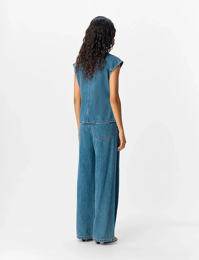 Object - OBJMOJI DIVONA MW WIDE JEANS 140 - hosen mit weitem bein - medium blue denim - 3