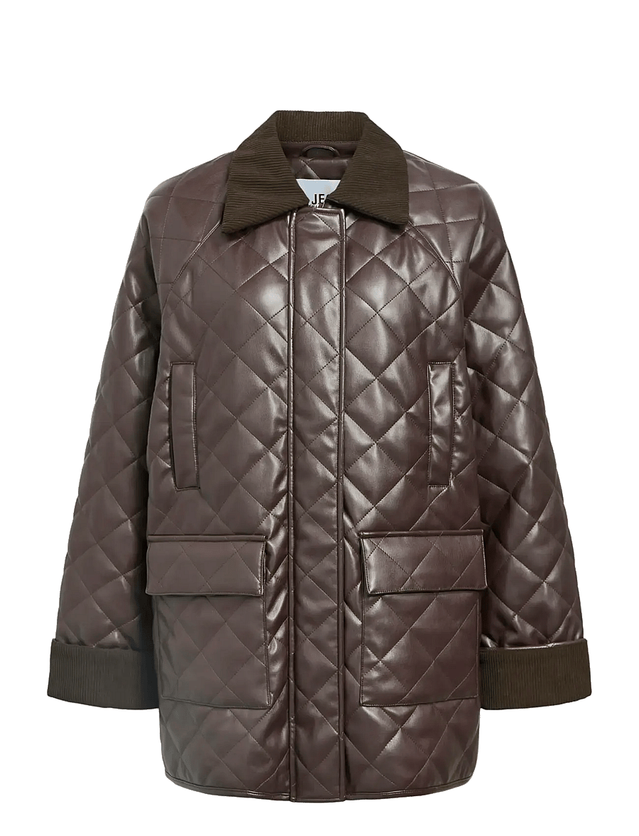 Object - OBJJUNA L/S RE QUILTED JACKET 140 - frühlingsjacken - seal brown - 1