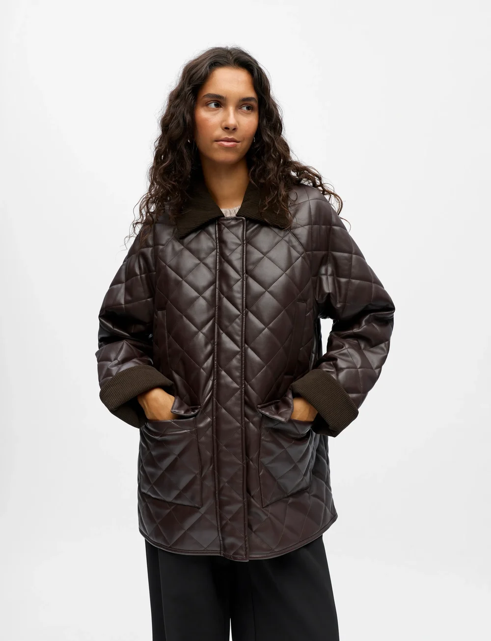 Object - OBJJUNA L/S RE QUILTED JACKET 140 - quiltede jakker - seal brown - 3