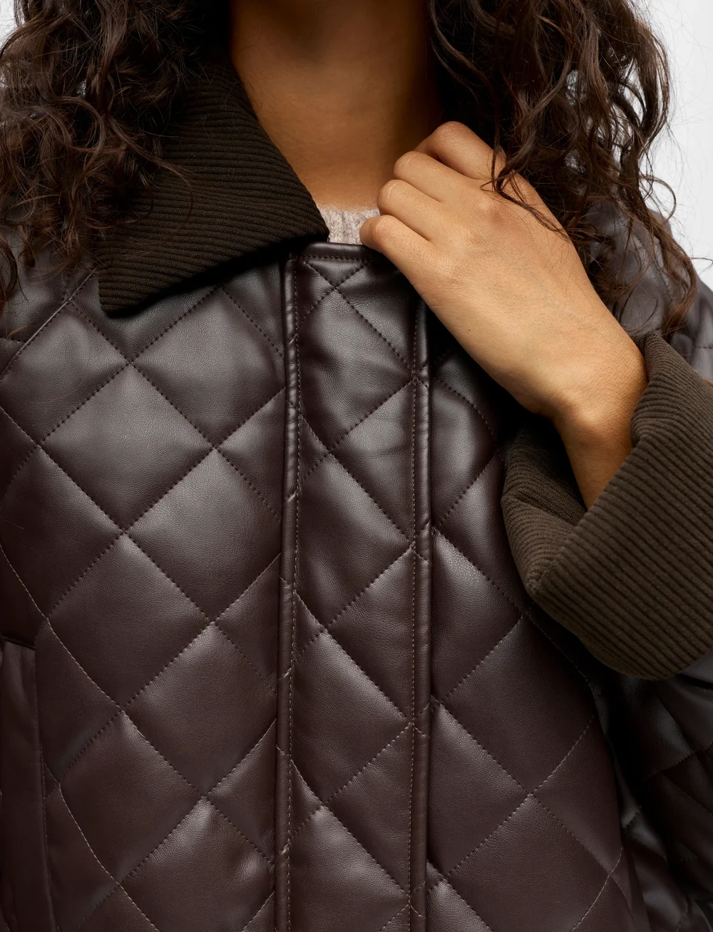 Object - OBJJUNA L/S RE QUILTED JACKET 140 - quiltede jakker - seal brown - 5