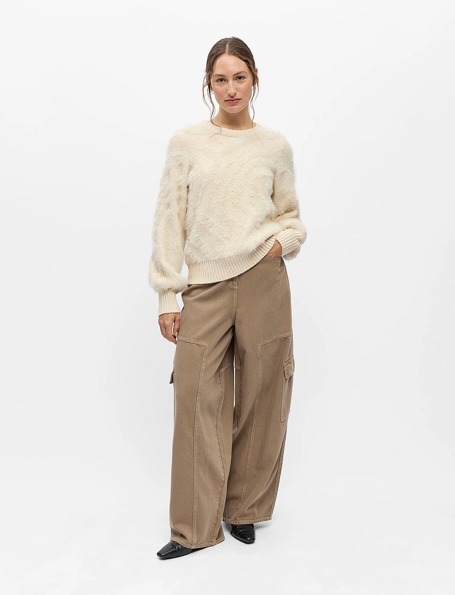 Object - OBJHOLLOW L/S RE KNIT PULLOVER NOOS - kampsunid - birch - 0