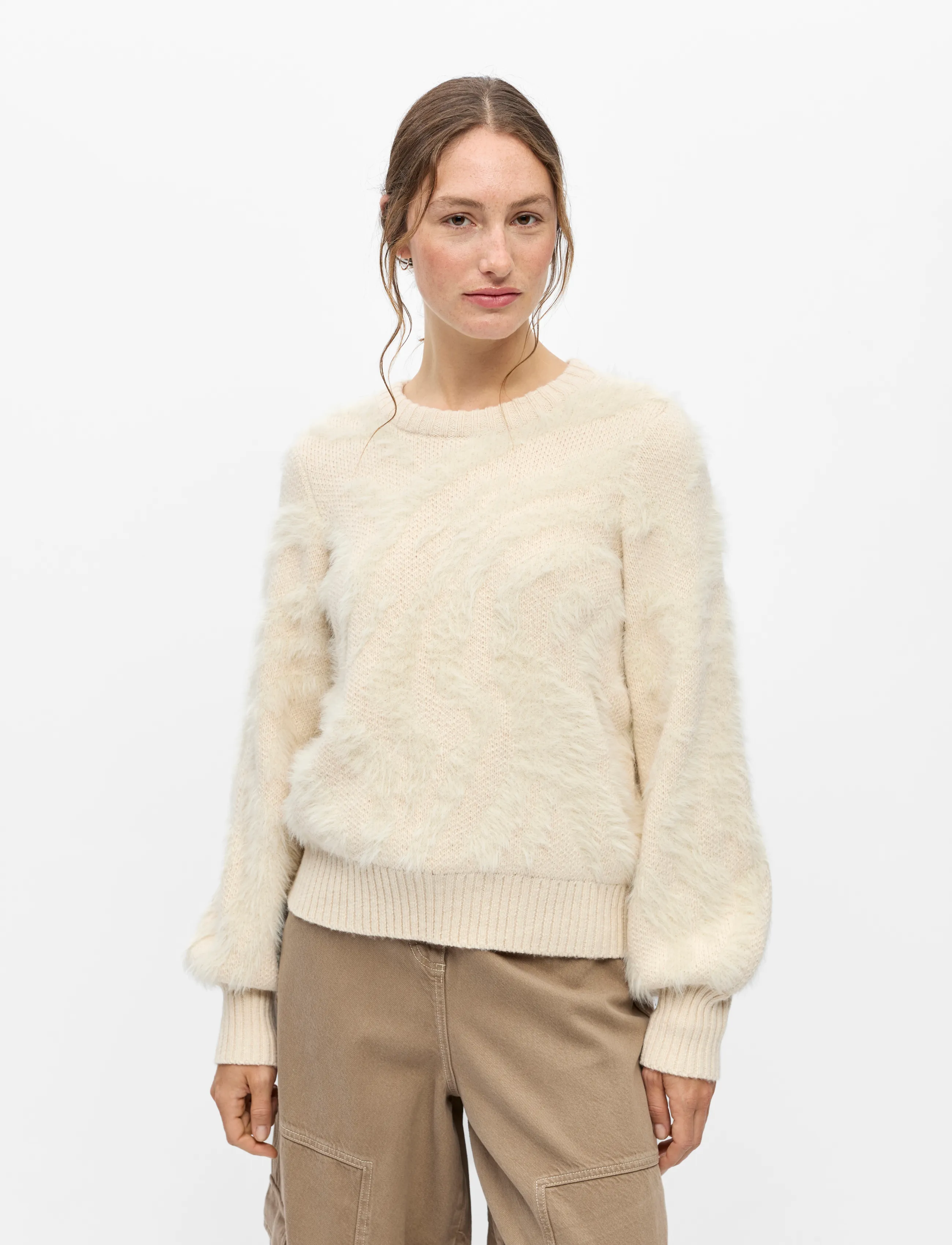 Object - OBJHOLLOW L/S RE KNIT PULLOVER NOOS - jumpers - birch - 4