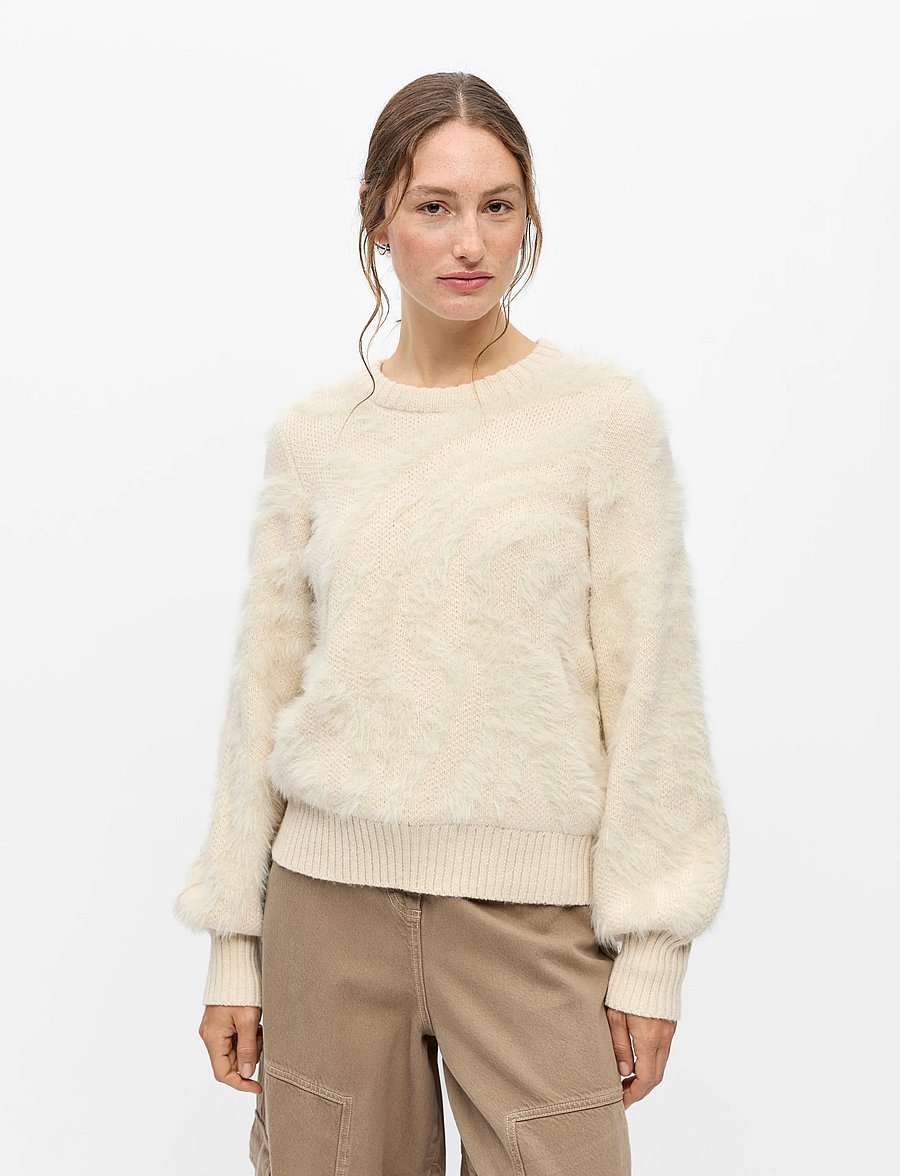 Object - OBJHOLLOW L/S RE KNIT PULLOVER NOOS - kampsunid - birch - 4