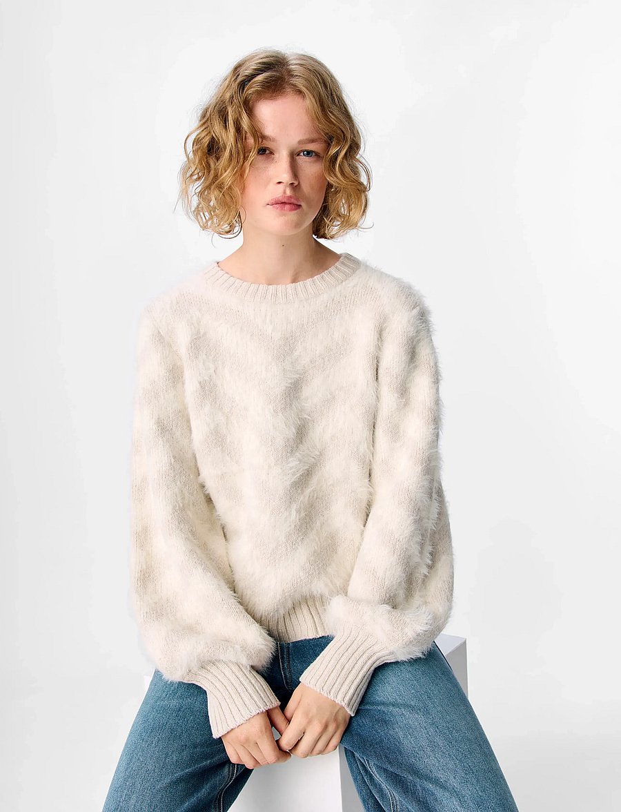 Object - OBJHOLLOW L/S RE KNIT PULLOVER NOOS - strikkegensere - white sand - 5