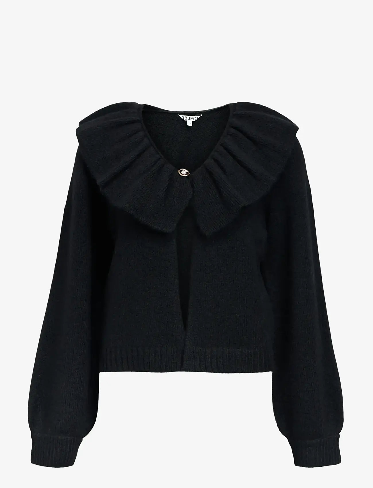 Object - OBJDENISI L/S LO KNIT CARDIGAN NOOS - koftor - black - 1