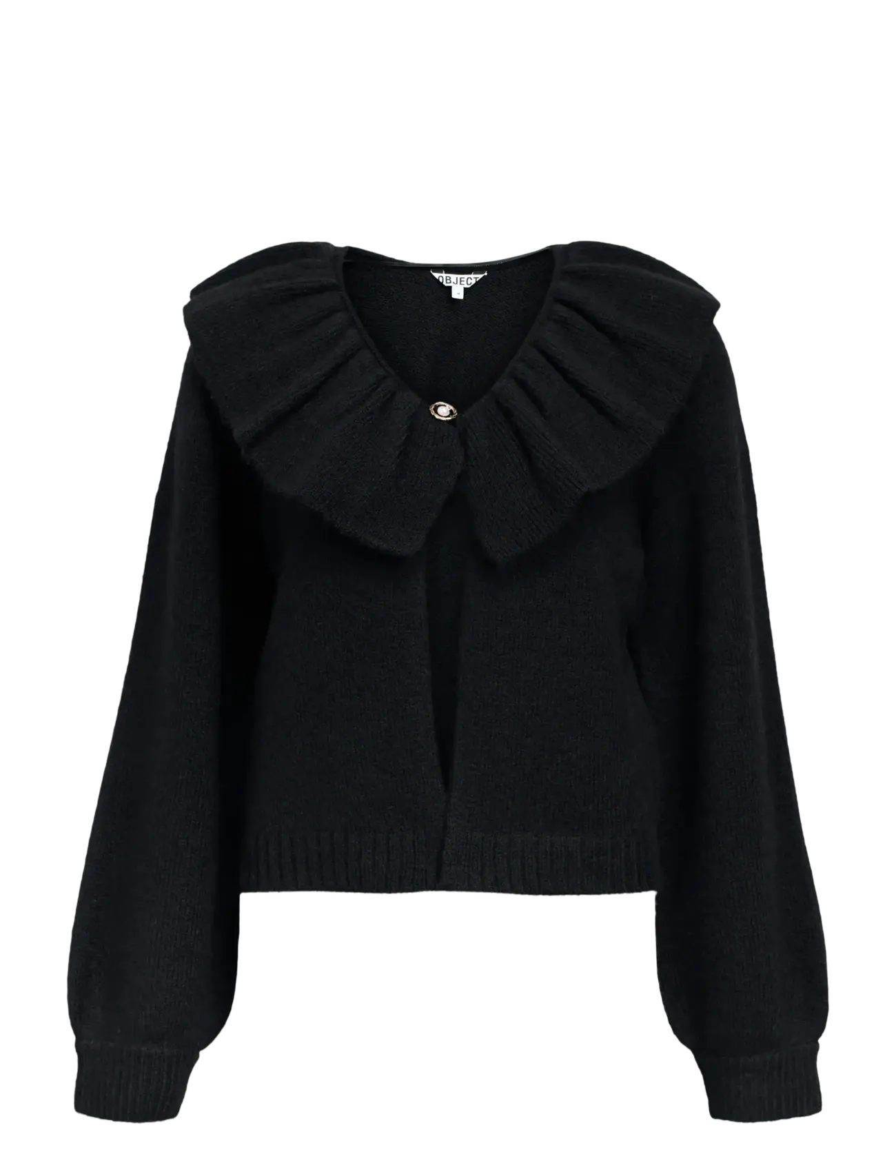 OBJDENISI L/S LO KNIT CARDIGAN NOOS - BLACK