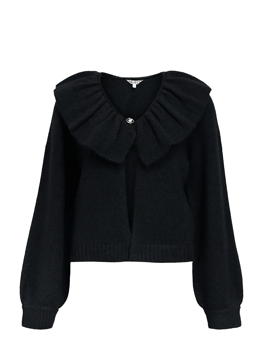 Object - OBJDENISI L/S LO KNIT CARDIGAN NOOS - kardiganid - black - 1