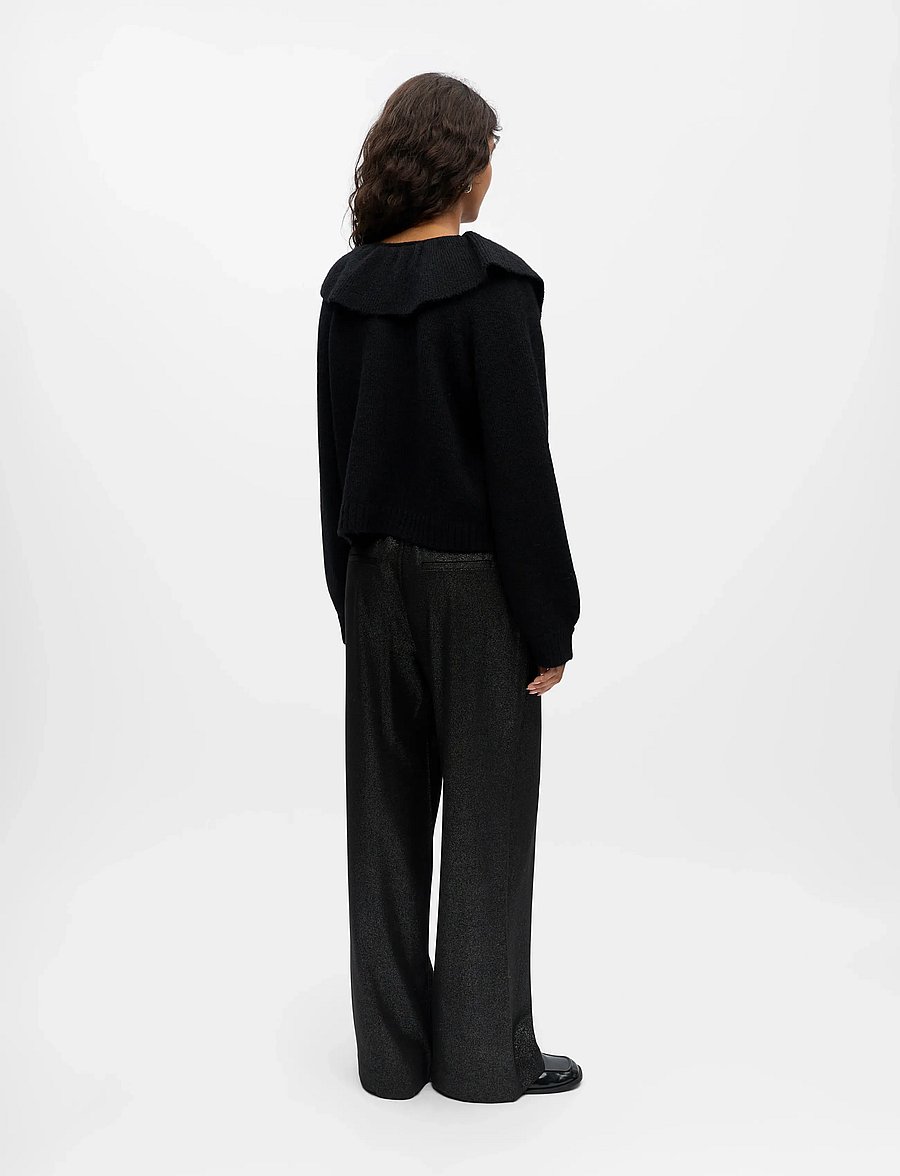 Object - OBJDENISI L/S LO KNIT CARDIGAN NOOS - kardiganid - black - 2