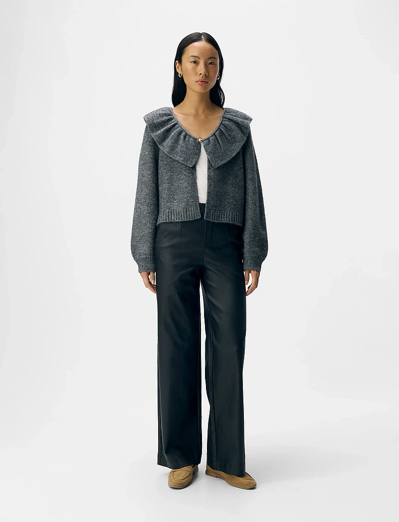 Object - OBJDENISI L/S LO KNIT CARDIGAN NOOS - koftor - medium grey melange - 0