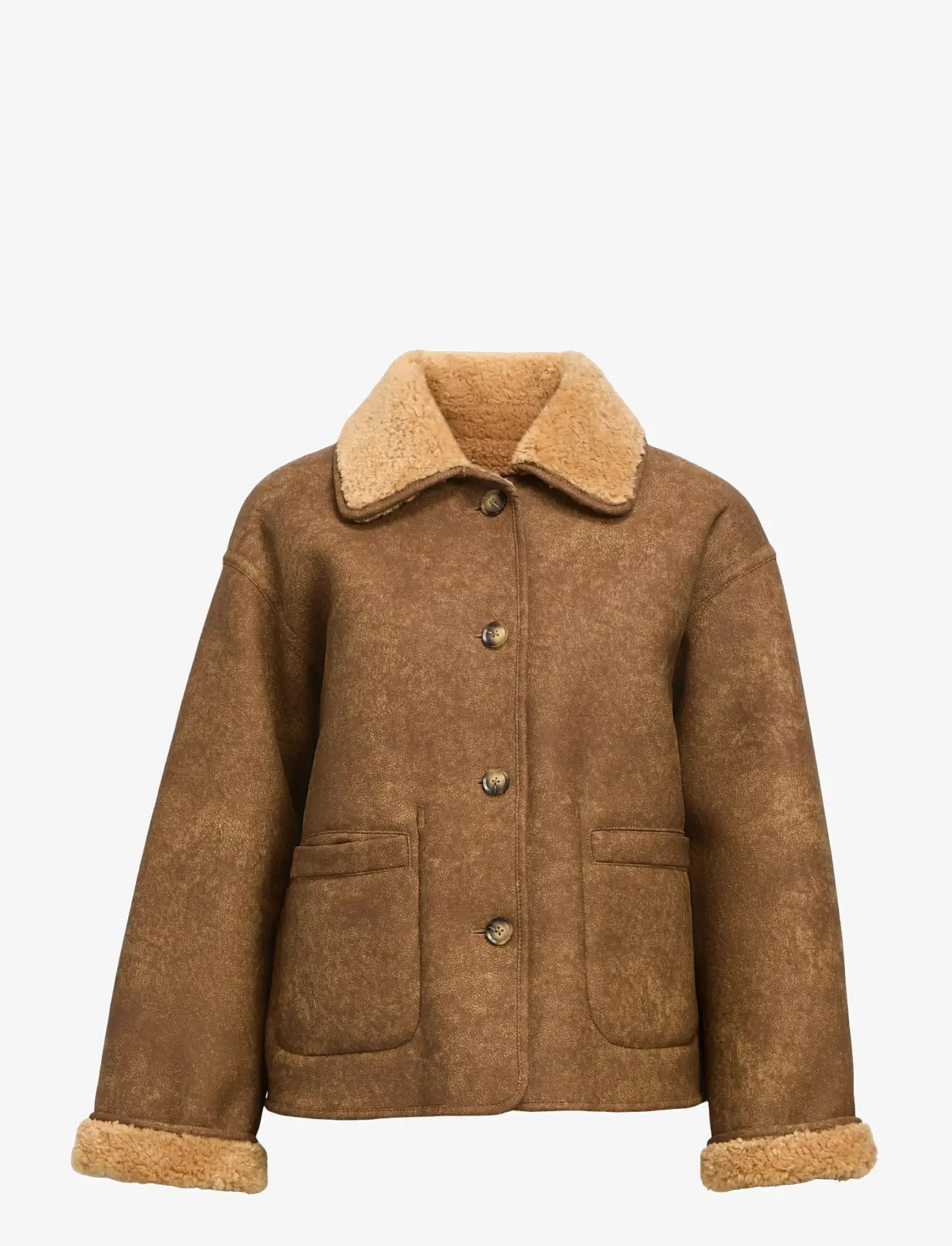 Object - OBJSHARRI LS LO REVERSIBLE JACKET 140 - winter jacket - tannin - 1