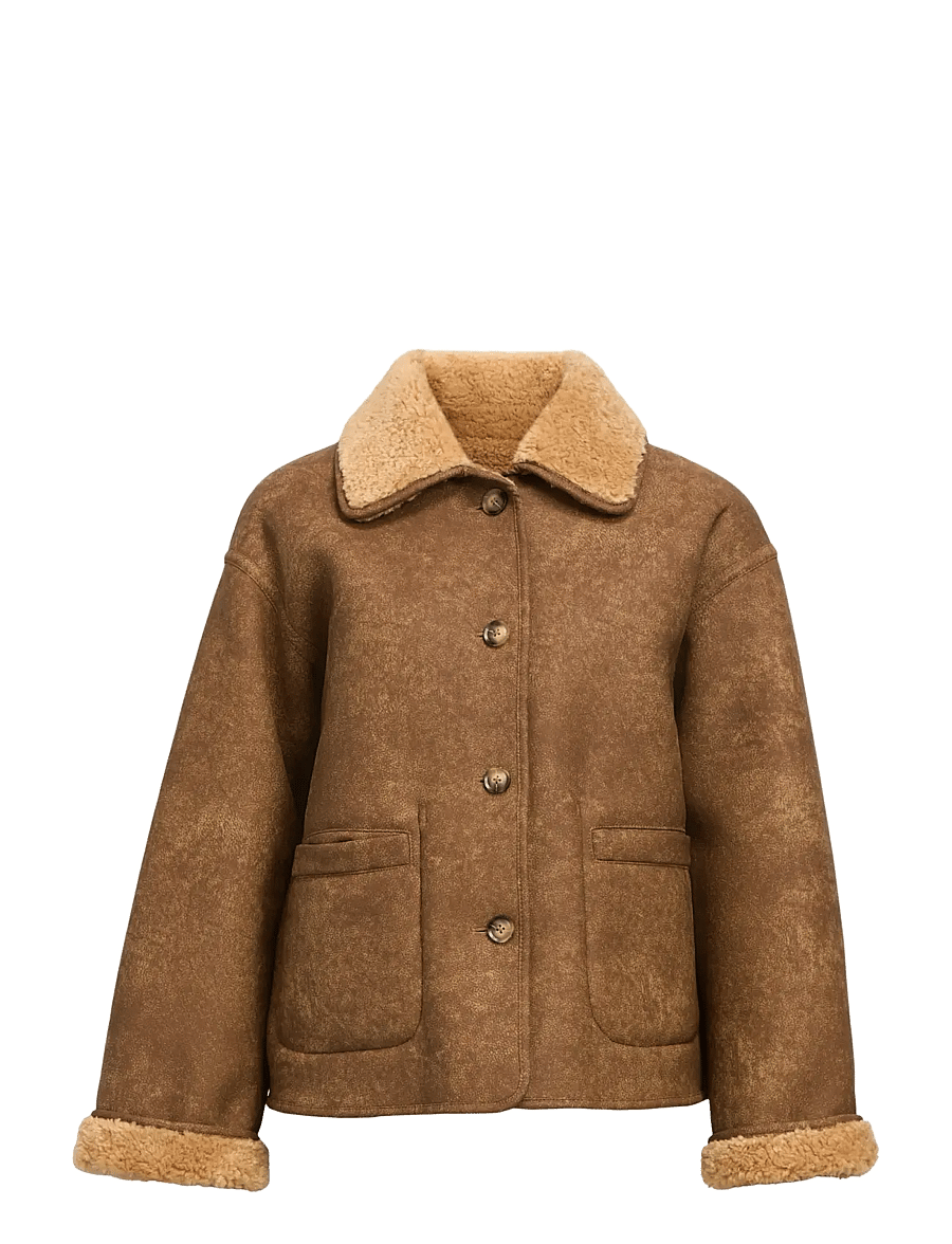 Object - OBJSHARRI LS LO REVERSIBLE JACKET 140 - talvejoped - tannin - 1