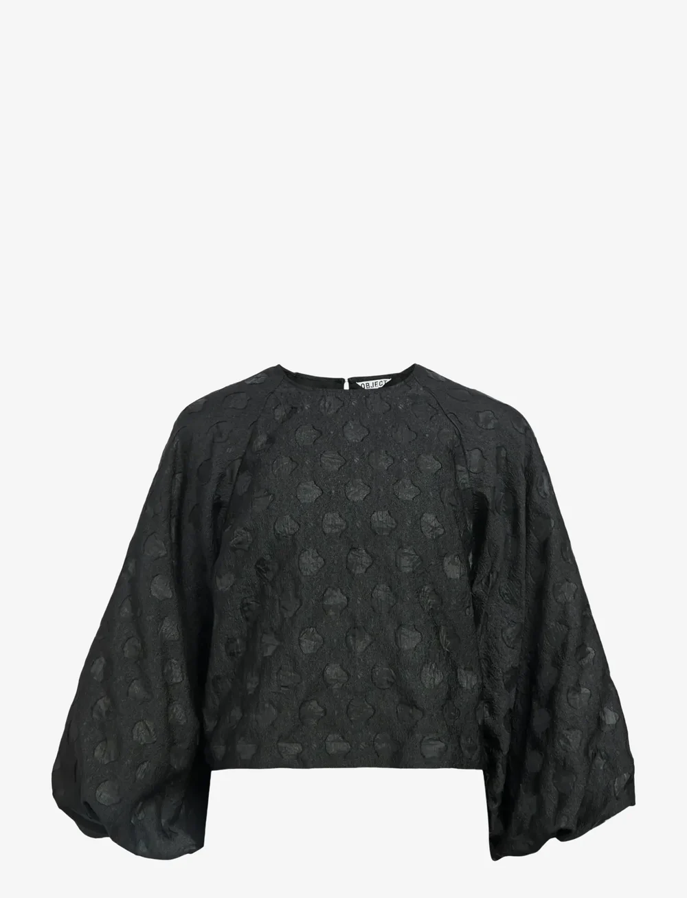 Object - OBJZAMMI L/S RE O-NECK TOP 140 - pitkähihaiset puserot - black - 1