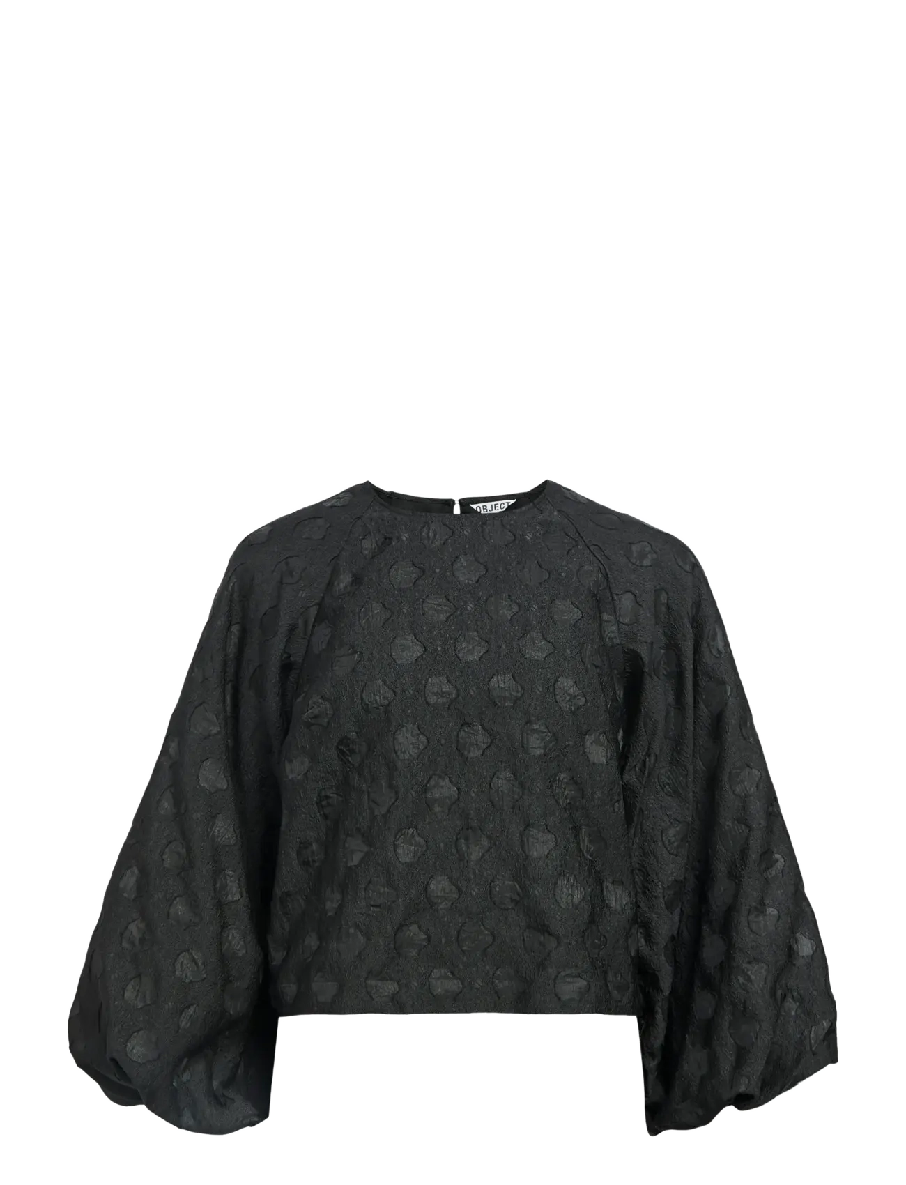 Object OBJZAMMI L/S RE O-NECK TOP 140 - Pluusid ja särgid - BLACK / black