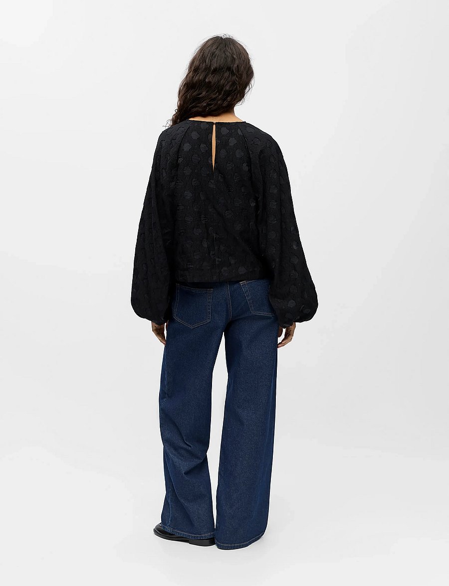Object - OBJZAMMI L/S RE O-NECK TOP 140 - bluzki z długimi rękawami - black - 2