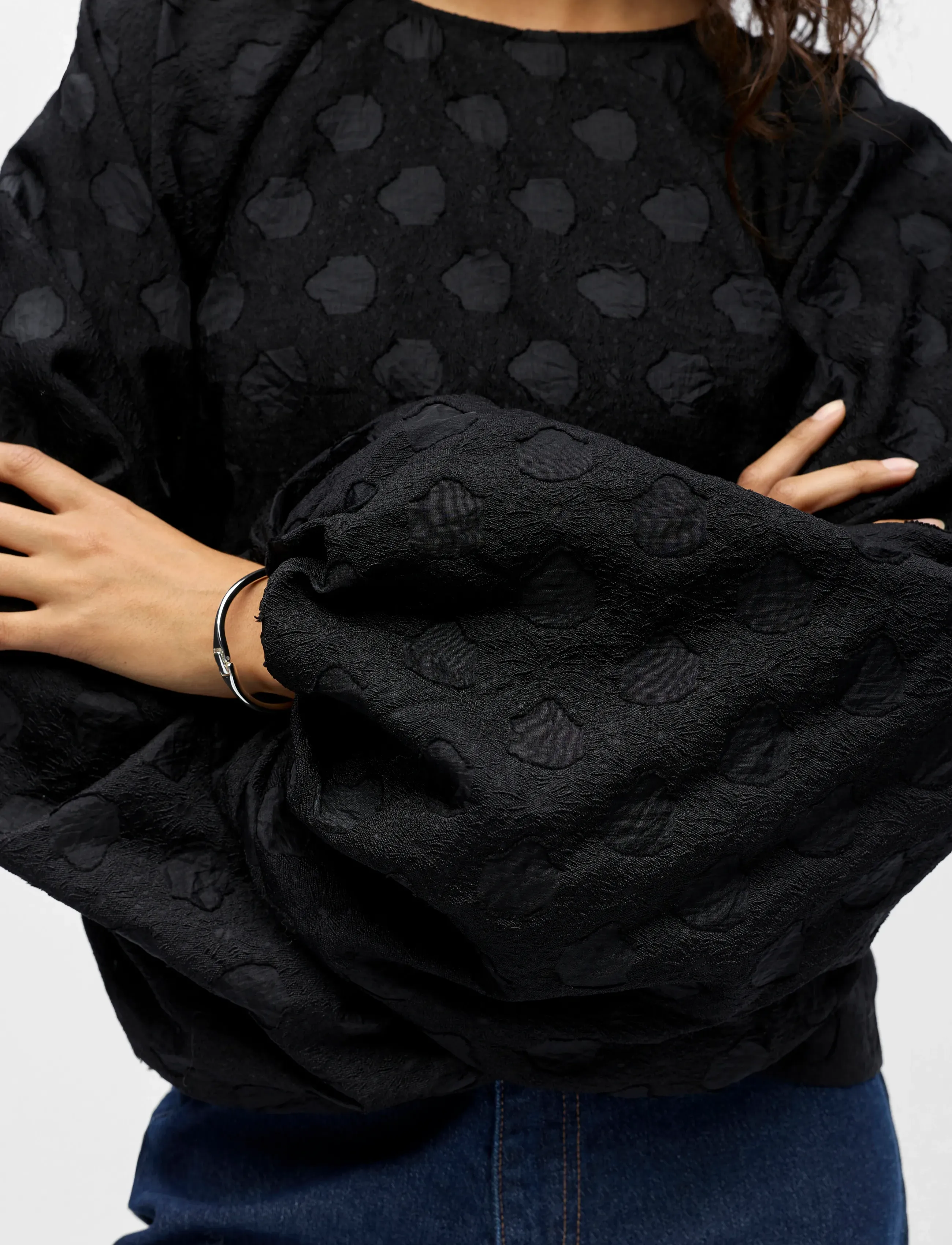 Object - OBJZAMMI L/S RE O-NECK TOP 140 - langærmede bluser - black - 3