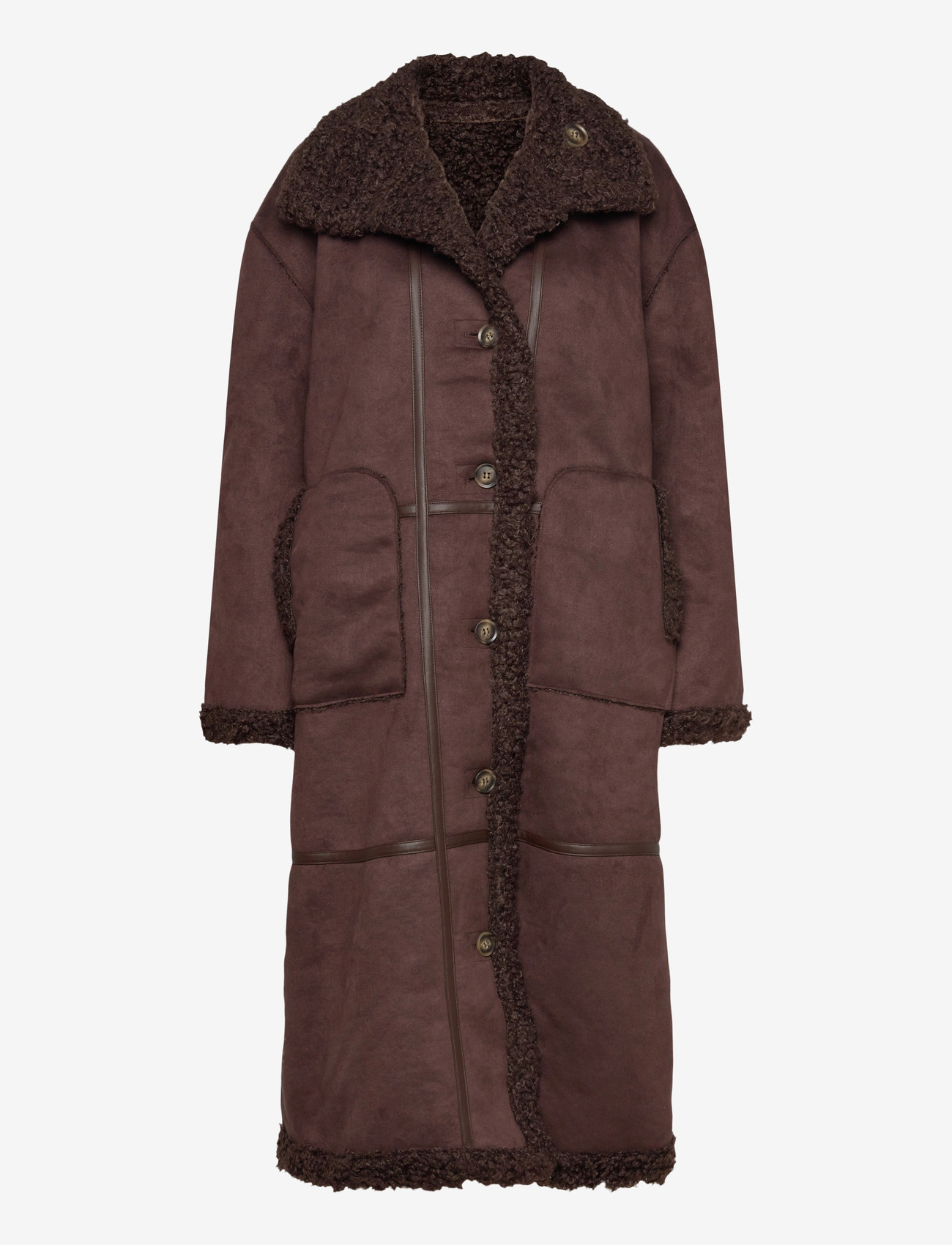 Object - OBJOAKLYN L/S LO COAT 141 - kappor - seal brown - 0