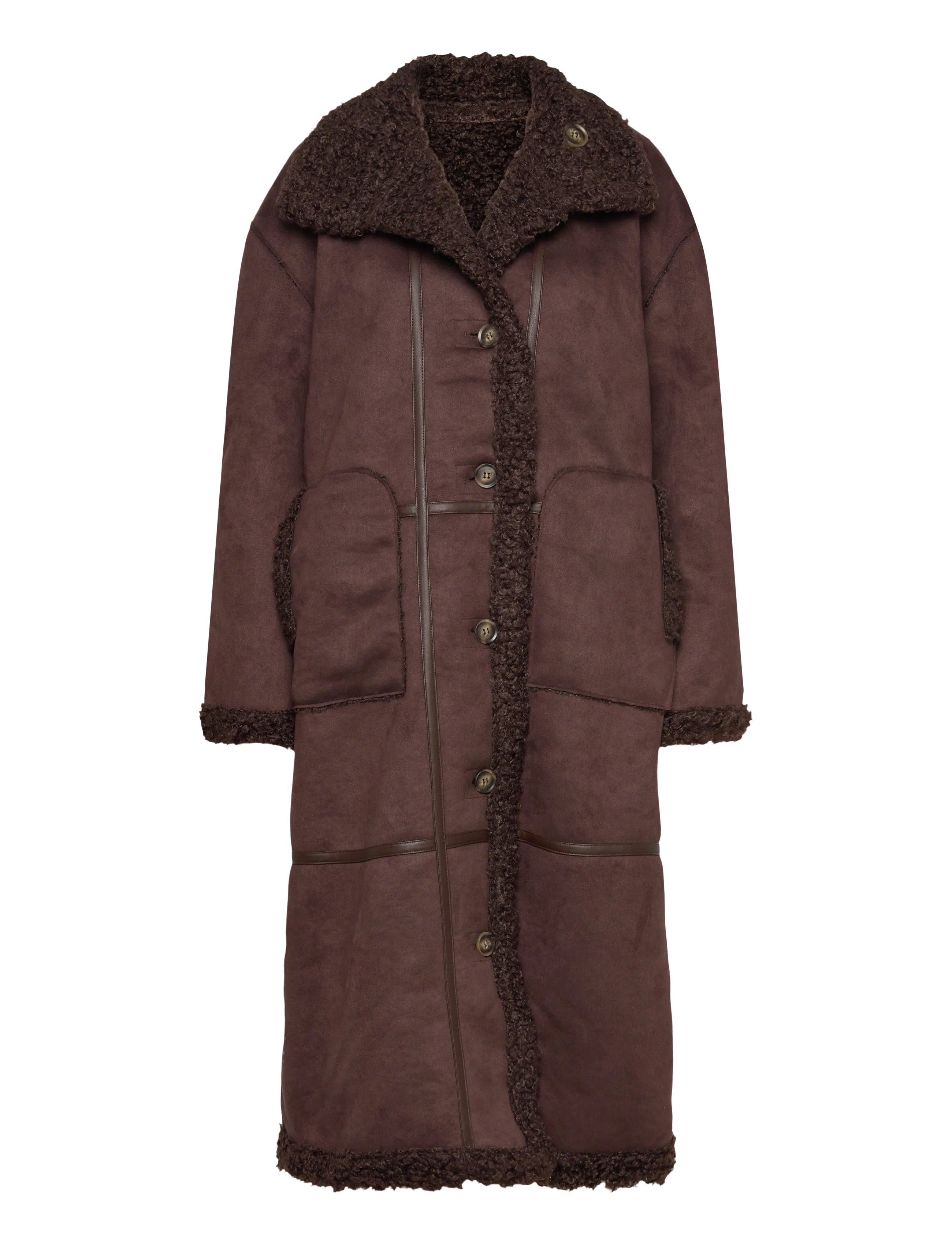 Object OBJOAKLYN L/S LO COAT 141 - Jacken & Mäntel - SEAL BROWN / brown