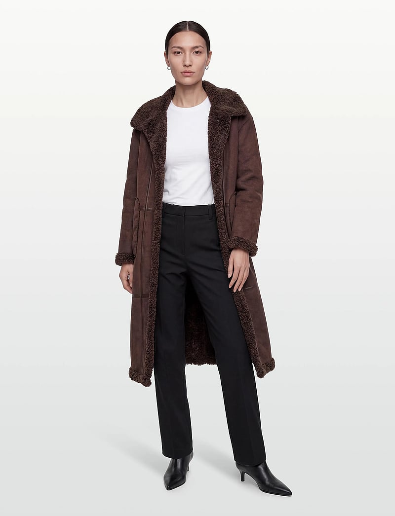 Object - OBJOAKLYN L/S LO COAT 141 - mäntel - seal brown - 0