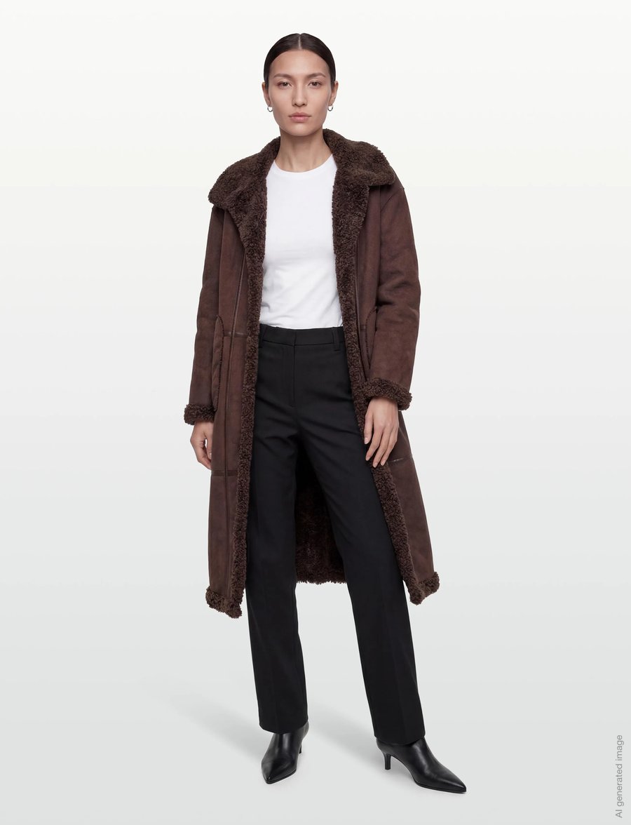 Object - OBJOAKLYN L/S LO COAT 141 - mäntel - seal brown - 0