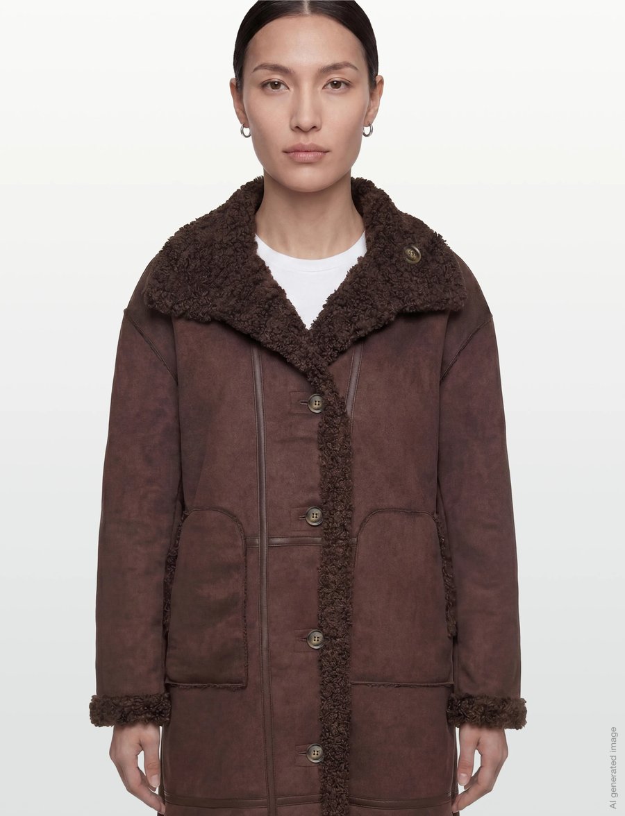Object - OBJOAKLYN L/S LO COAT 141 - mäntel - seal brown - 4