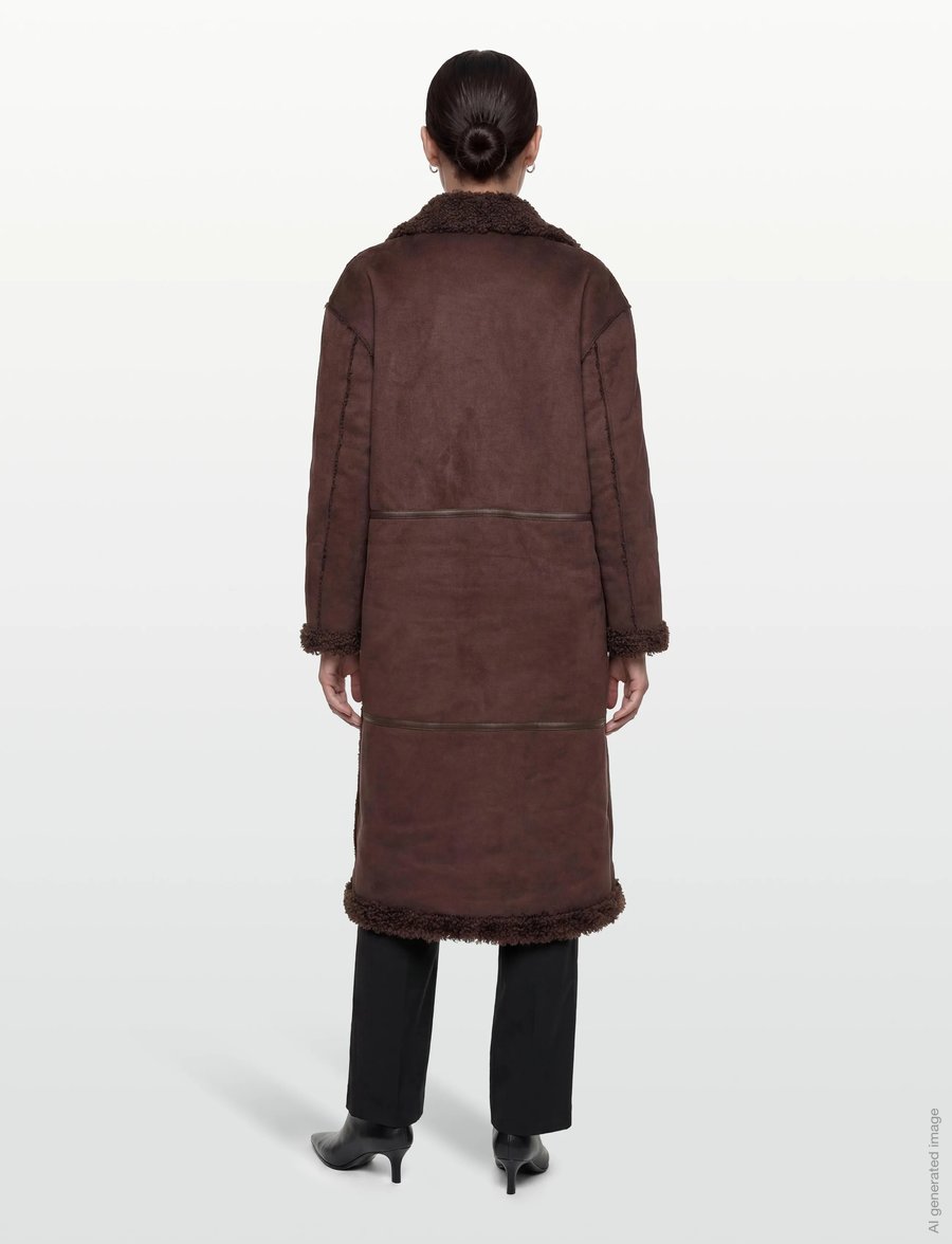 Object - OBJOAKLYN L/S LO COAT 141 - mäntel - seal brown - 5