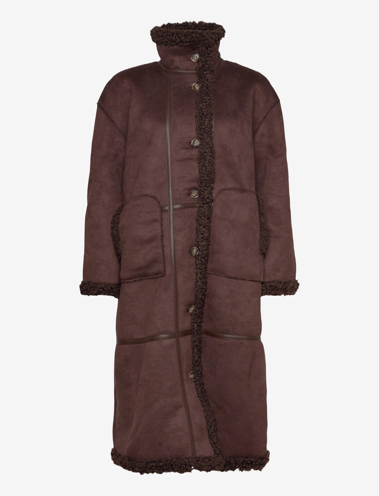 Object - OBJOAKLYN L/S LO COAT 141 - kappor - seal brown - 2