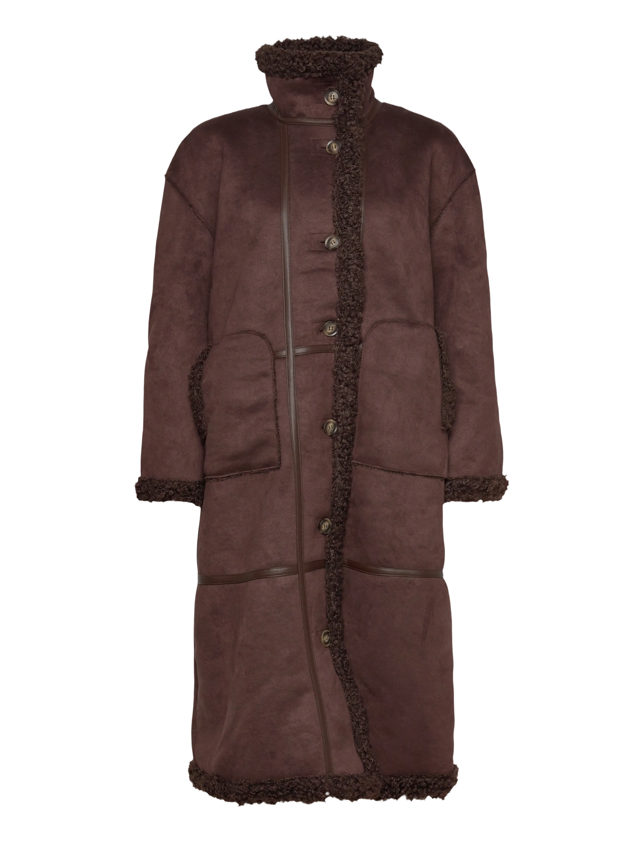 Object - OBJOAKLYN L/S LO COAT 141 - wintermäntel - seal brown - 3