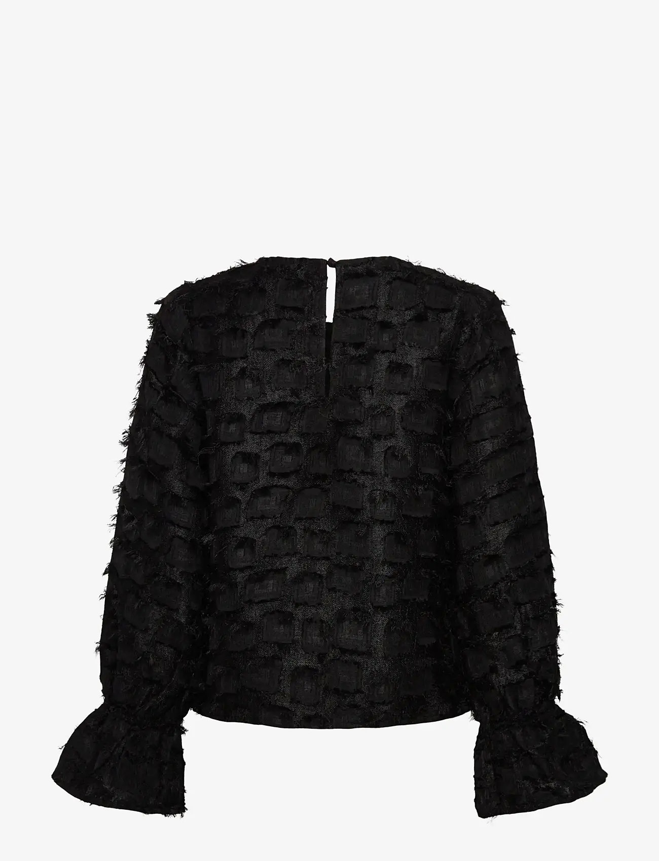 Object - OBJDARIA RE L/S O-NECK TOP 140 - langærmede bluser - black - 1