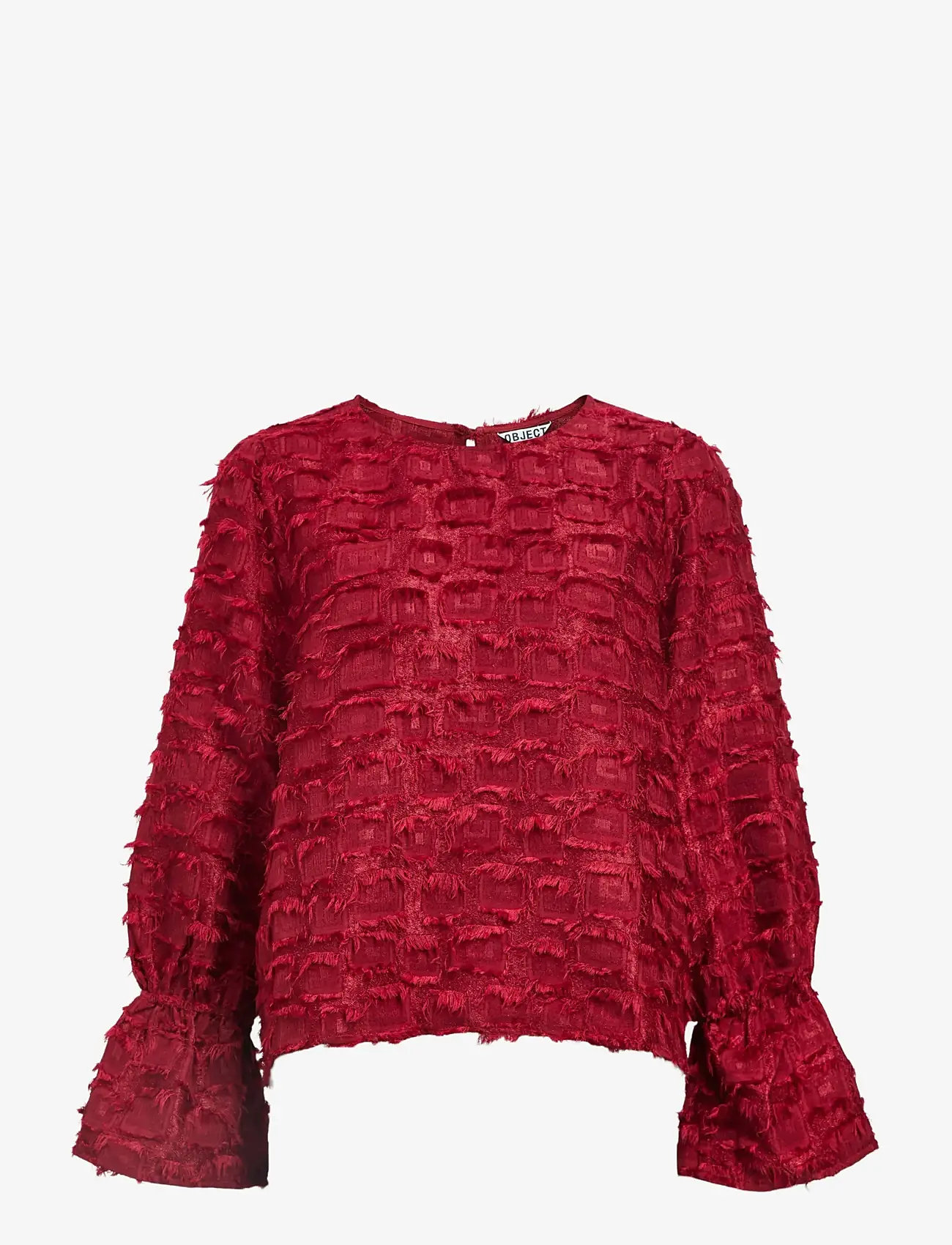 Object - OBJDARIA RE L/S O-NECK TOP 140 - langärmlige blusen - karanda red - 1