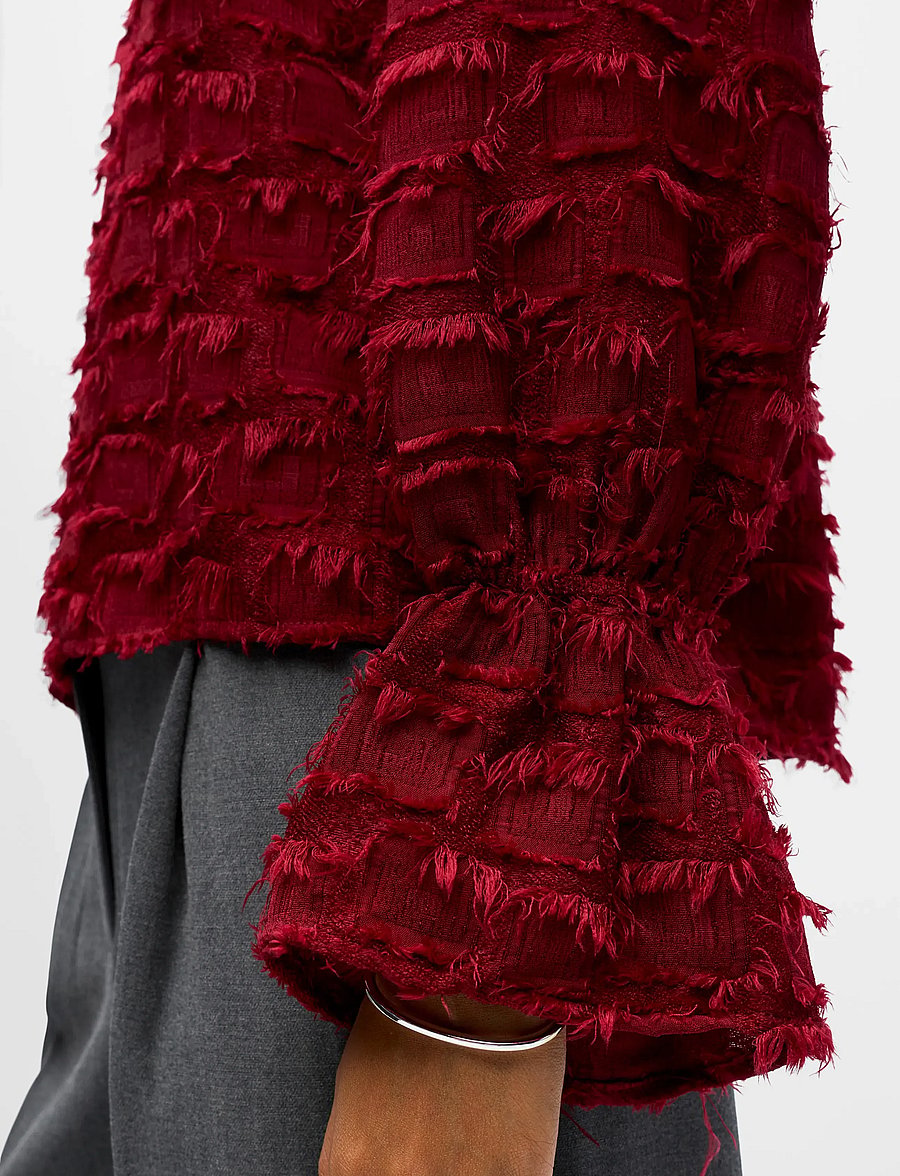 Object - OBJDARIA RE L/S O-NECK TOP 140 - long sleeved blouses - karanda red - 3