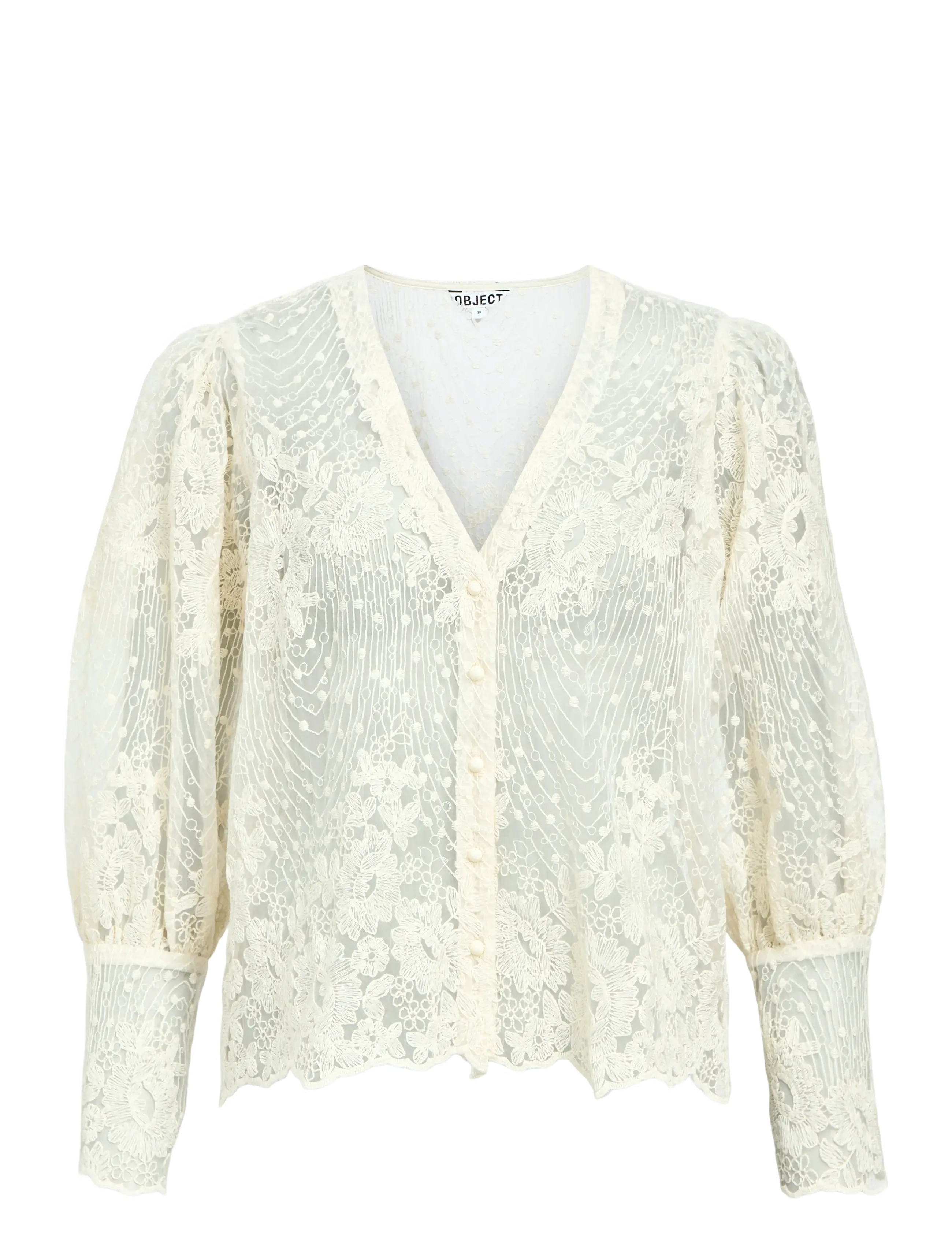 Object - OBJSIGA L/S RE SHIRT 140 - white sand - 1