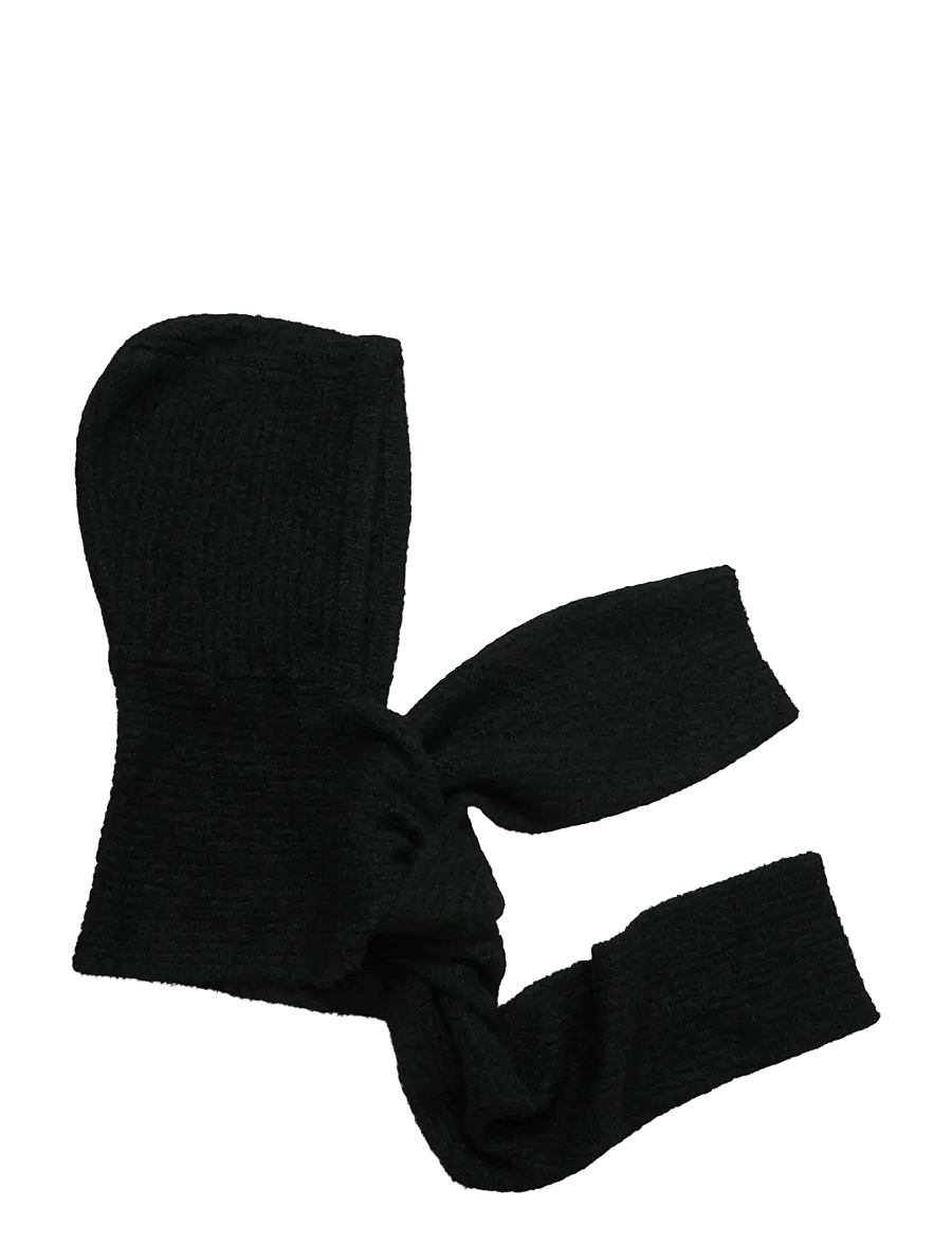 Object - OBJMILU SCARF KNIT BALACLAVA NOOS - talvesallid - black - 1