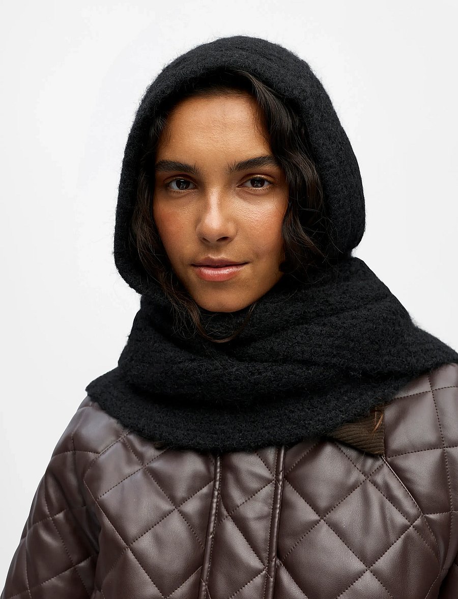Object - OBJMILU SCARF KNIT BALACLAVA NOOS - talvesallid - black - 3