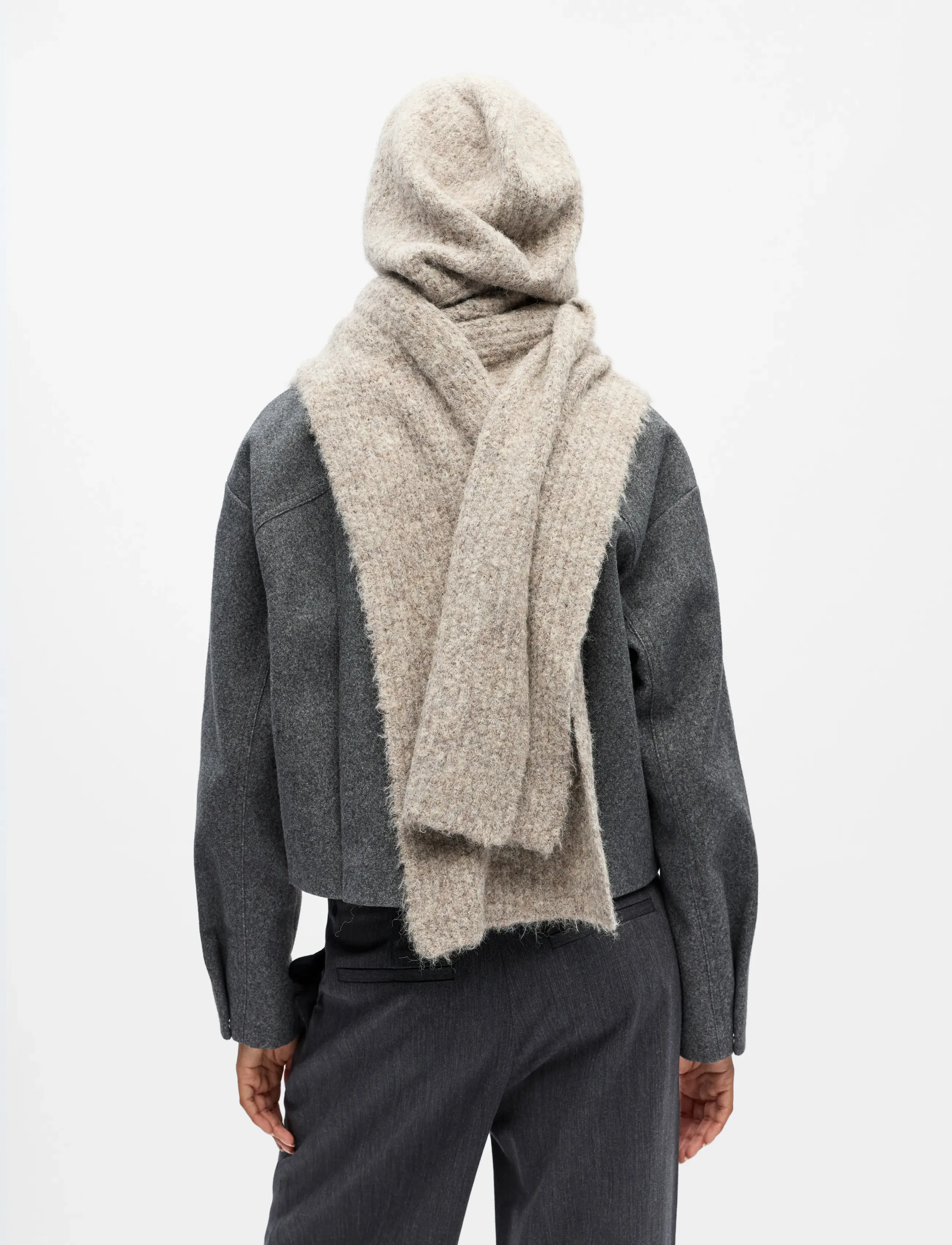 Object - OBJMILU SCARF KNIT BALACLAVA NOOS - die niedrigsten preise - humus - 2
