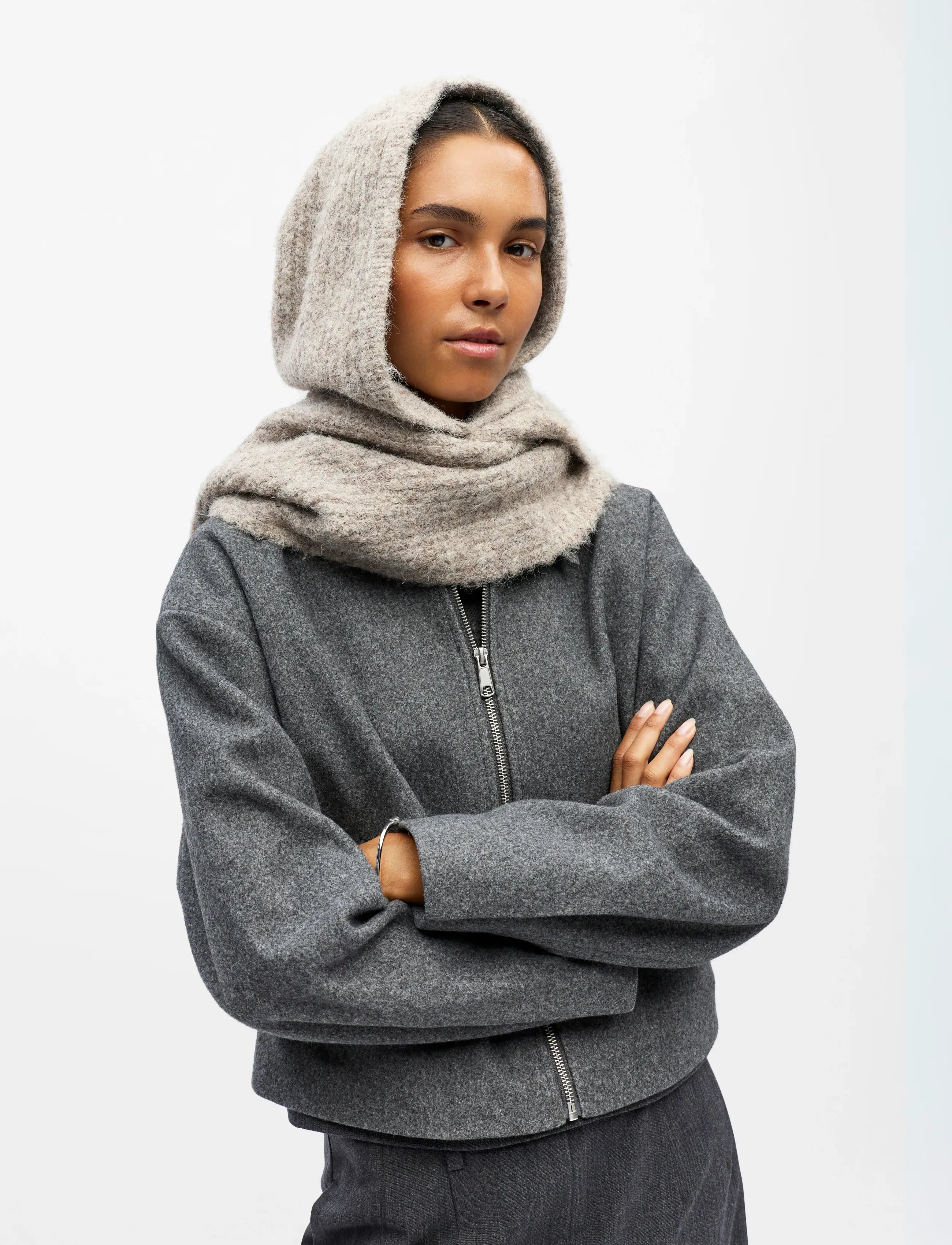 Object - OBJMILU SCARF KNIT BALACLAVA NOOS - die niedrigsten preise - humus - 3