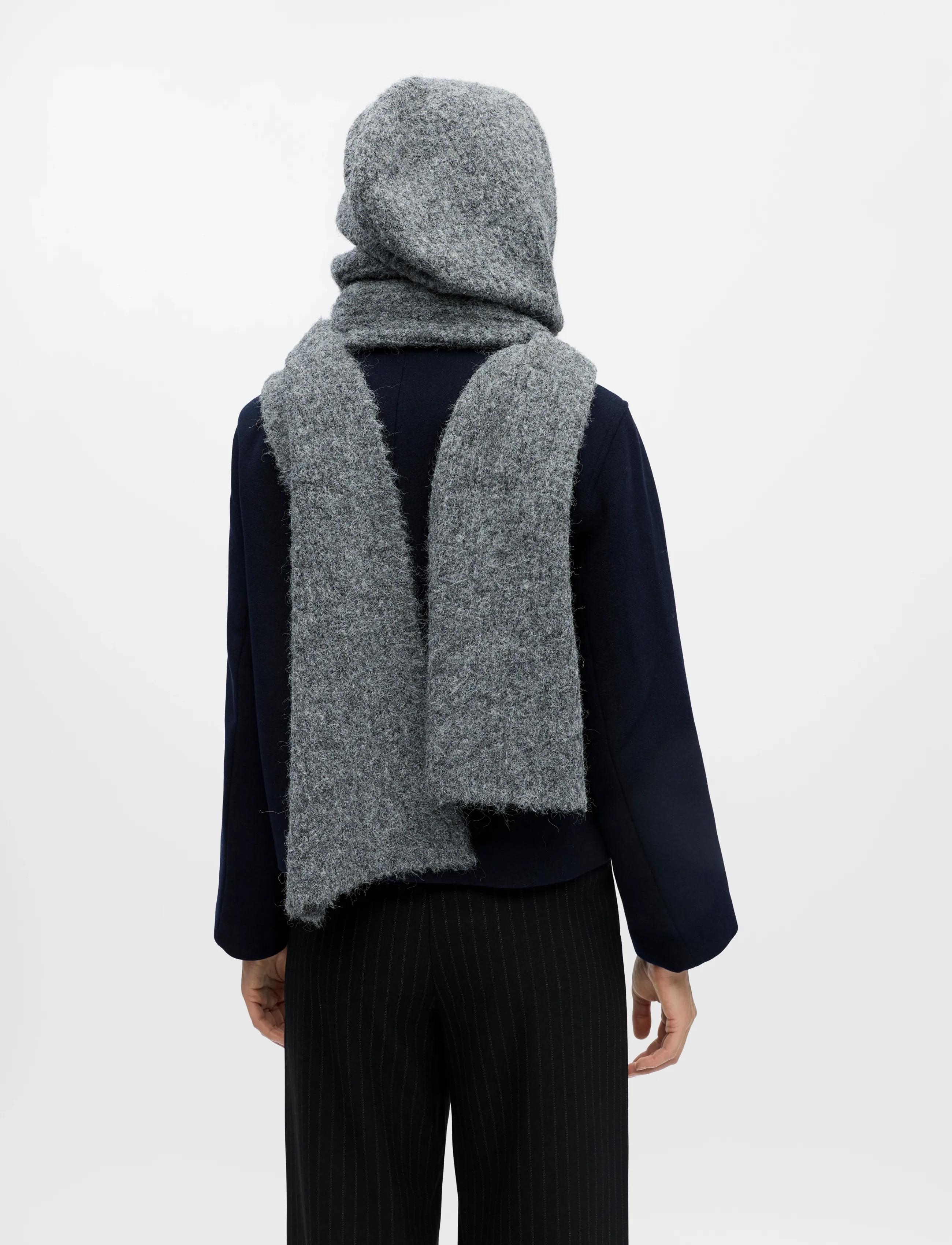 Object - OBJMILU SCARF KNIT BALACLAVA NOOS - de laveste prisene - medium grey melange - 2