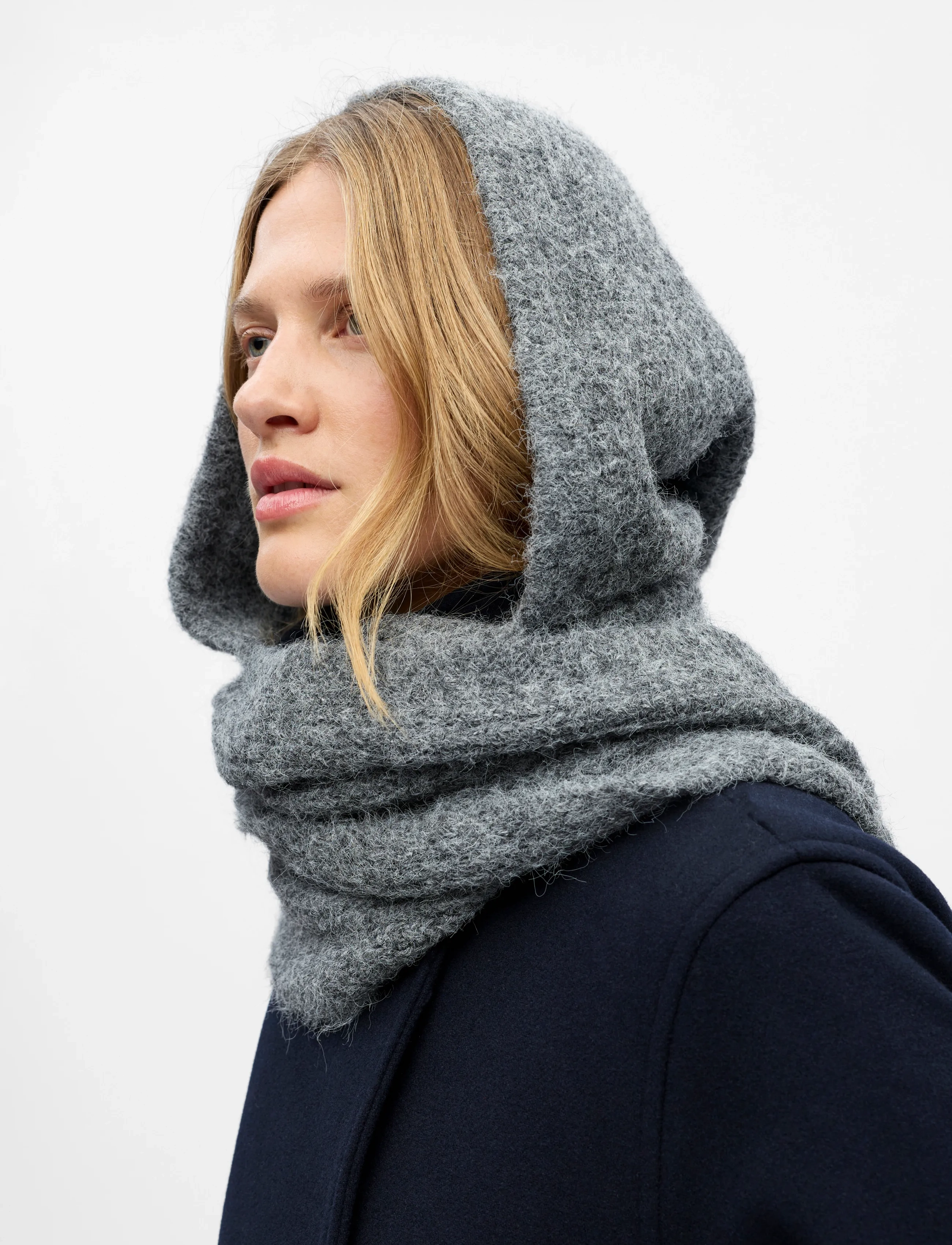 Object - OBJMILU SCARF KNIT BALACLAVA NOOS - de laveste prisene - medium grey melange - 3