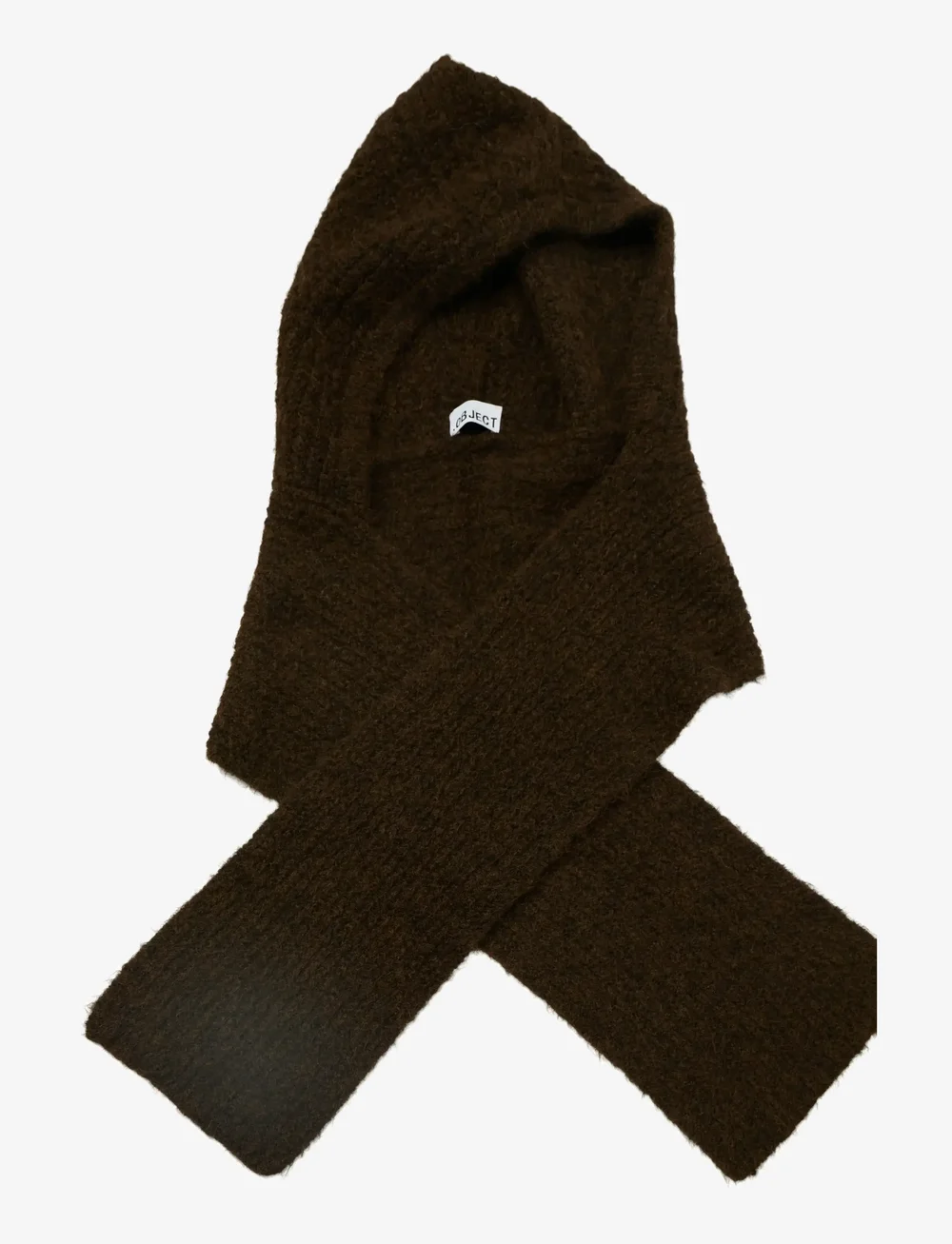 Object - OBJMILU SCARF KNIT BALACLAVA NOOS - halsdukar - seal brown - 2