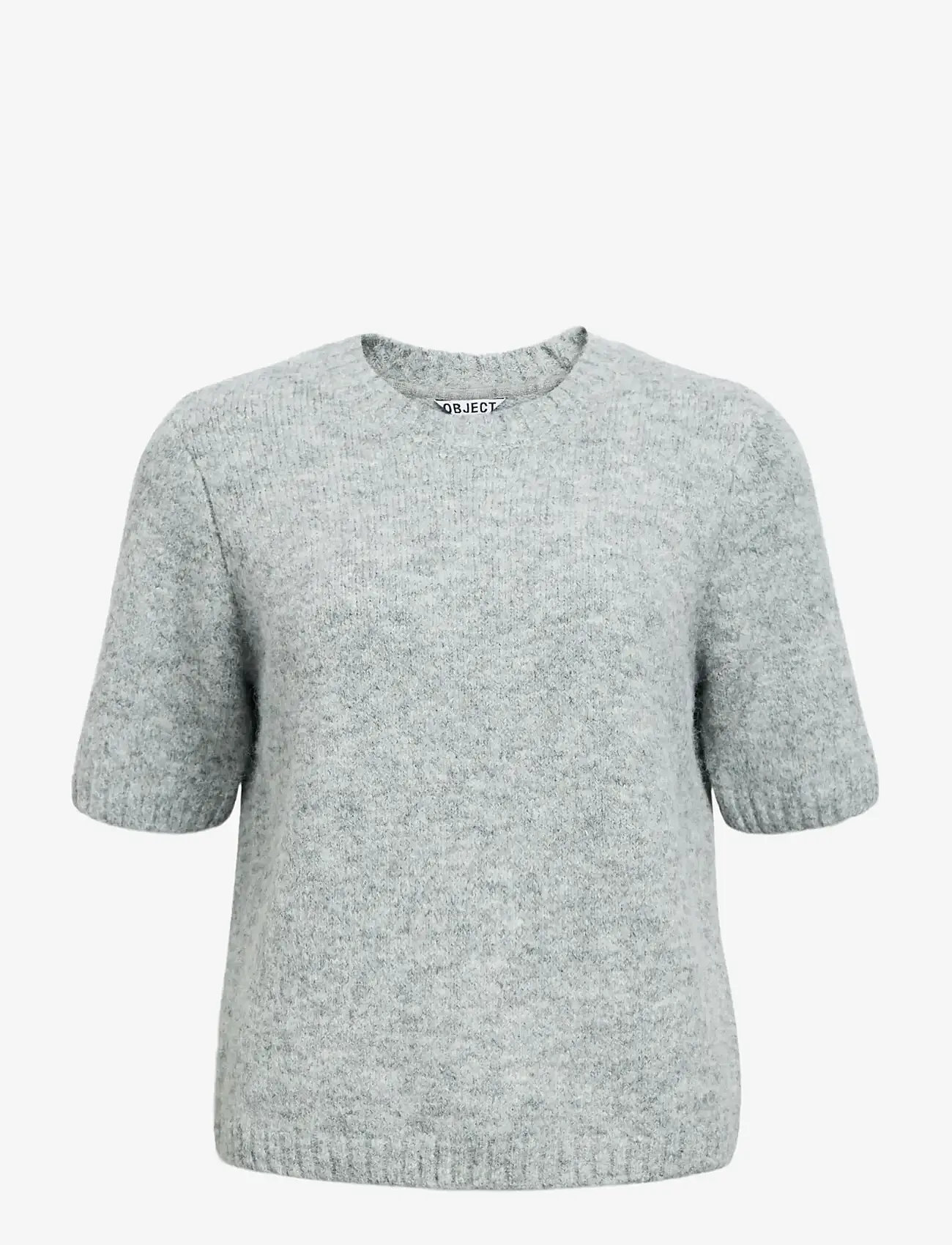 Object - OBJSAGGIA LO S/S KNIT PULLOVER DIV - die niedrigsten preise - medium grey melange - 0