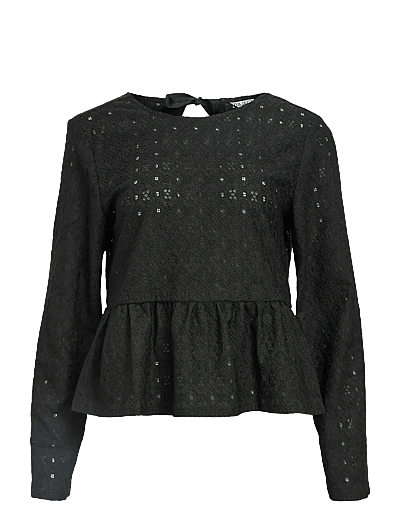 Object OBJMILA LS NOOS - Blouse - black/zwart Object OBJMILA LS NOOS - Blouse - black/zwart