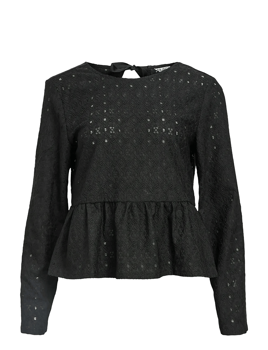 Object - OBJLAILA L/S RE TIE TOP DIV - black - 1