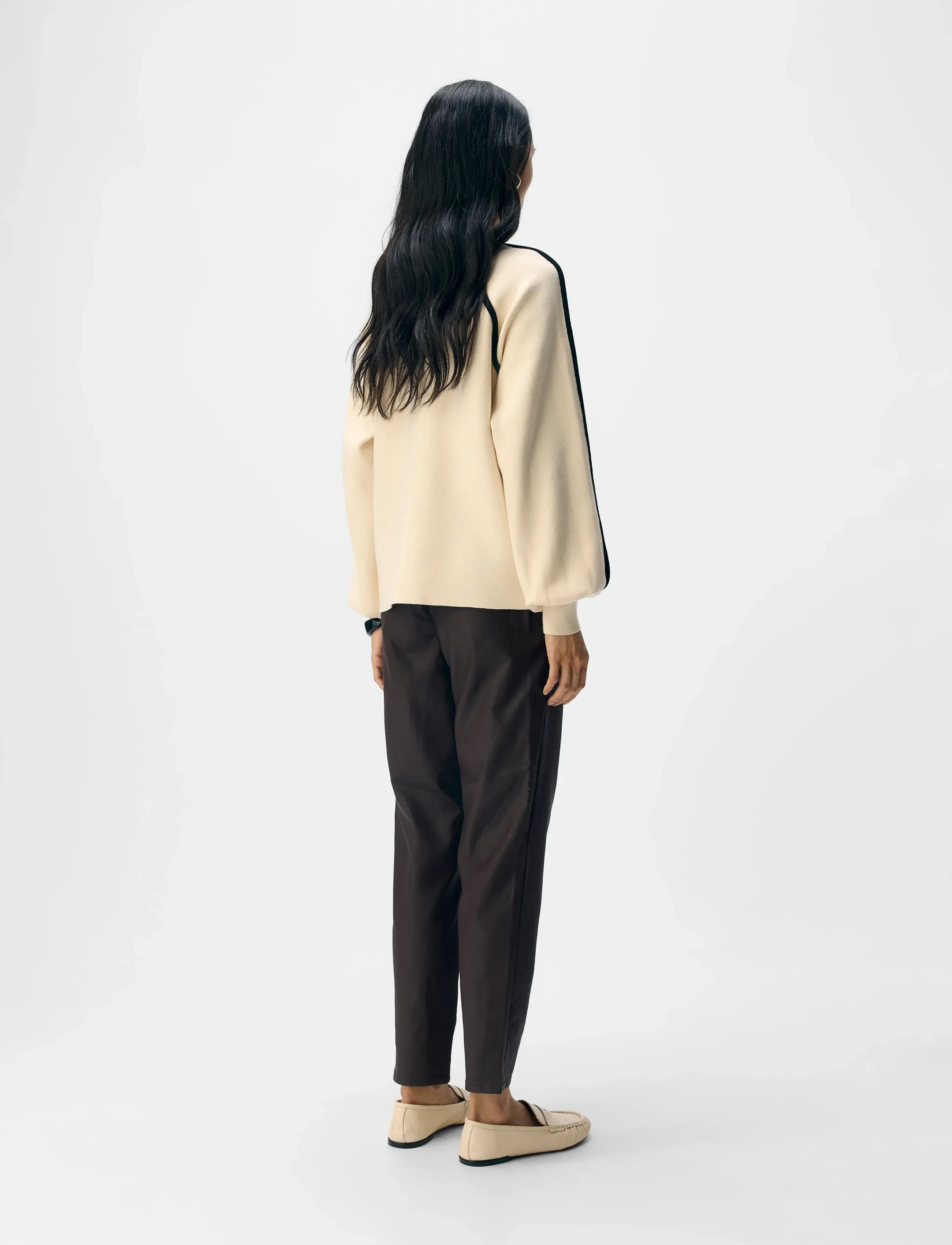 Object - OBJREYNARD LS LO CONTRAST PULLOVER DIV - sweatshirts - sandshell - 2