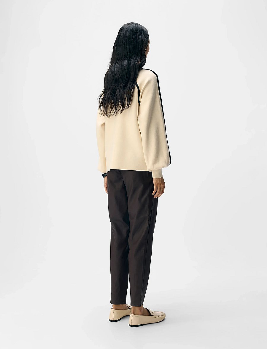 Object - OBJREYNARD LS LO CONTRAST PULLOVER DIV - sweatshirts - sandshell - 2