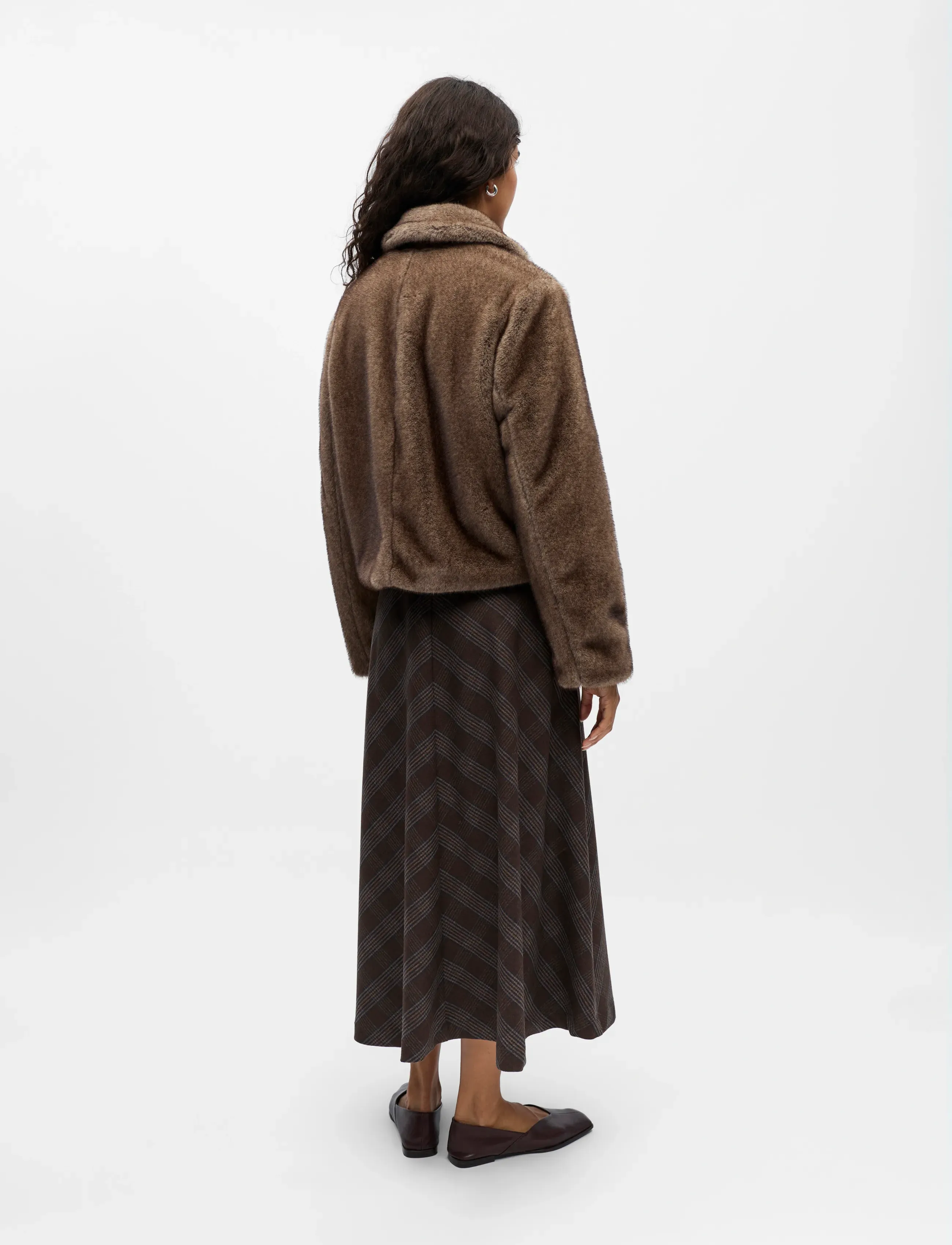 Object - OBJKLARA L/S RE JACKET 140 - kunstpelz - morel - 2