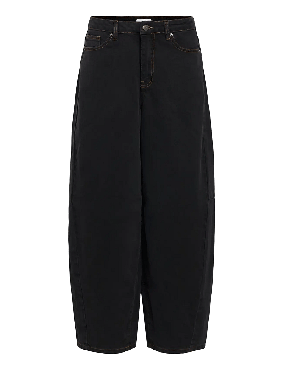 Object - OBJMOJI ELSA MW SUPER BARREL JEANS NOOS - barrel jeans - black denim - 1