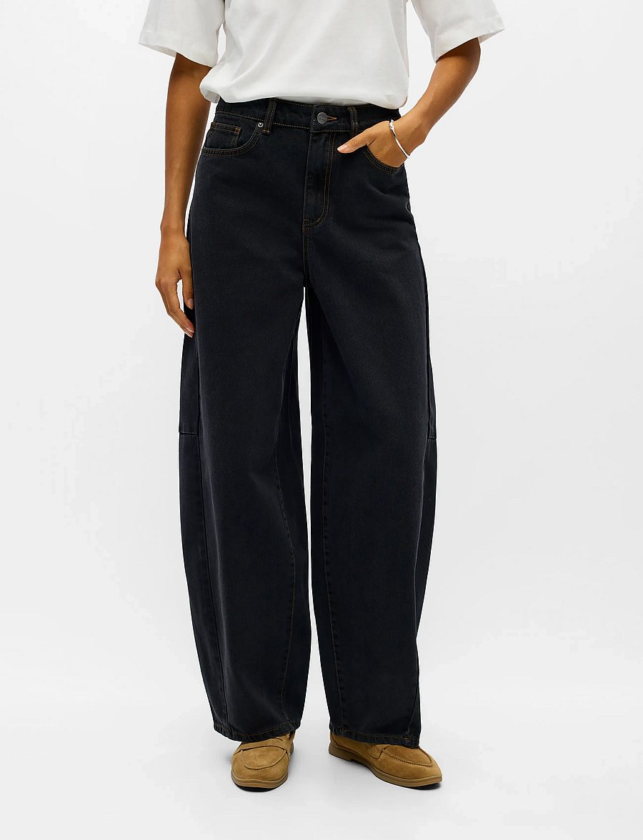 Object - OBJMOJI ELSA MW SUPER BARREL JEANS NOOS - barrel jeans - black denim - 5