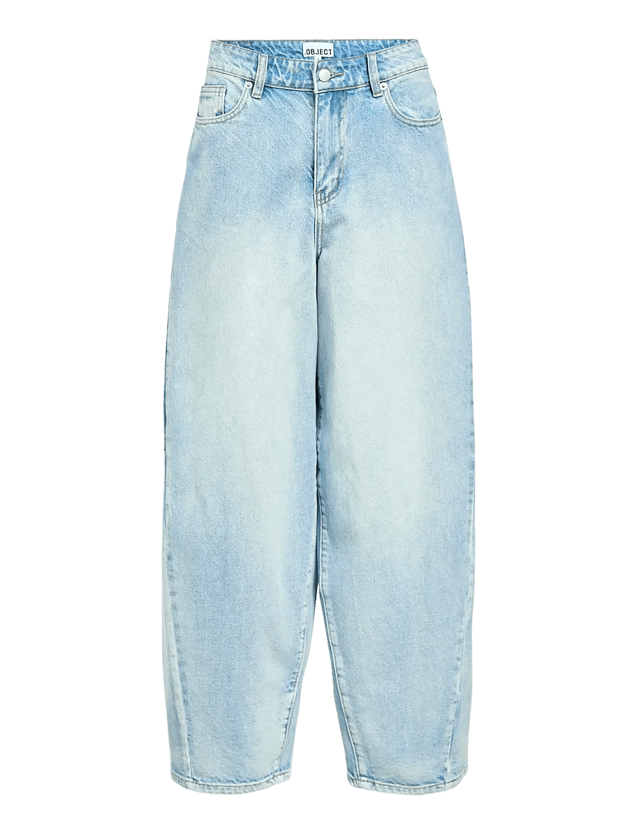 Object - OBJMOJI ELSA MW SUPER BARREL JEANS NOOS - barrel jeans - light blue denim - 1
